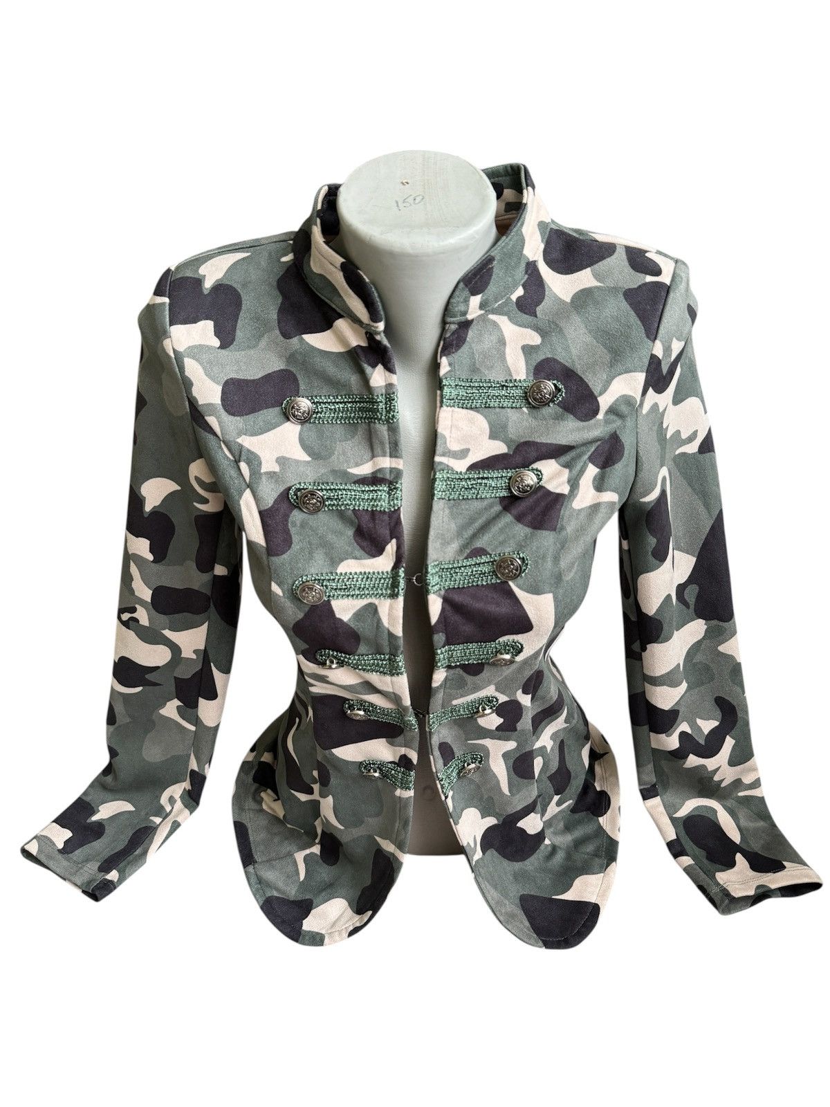 Japanese Brand Vintage Military Napoleon Jacket Camo PPFM Balmain Style Y2k Size S / US 4 / IT 40 - 1 Thumbnail