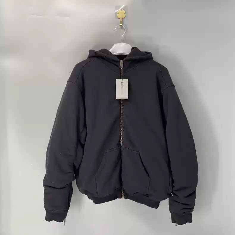 Balenciaga Balenciaga sporty B Distressed Hooded Zippered Hoodie Size US XXS / EU 40 - 1 Thumbnail