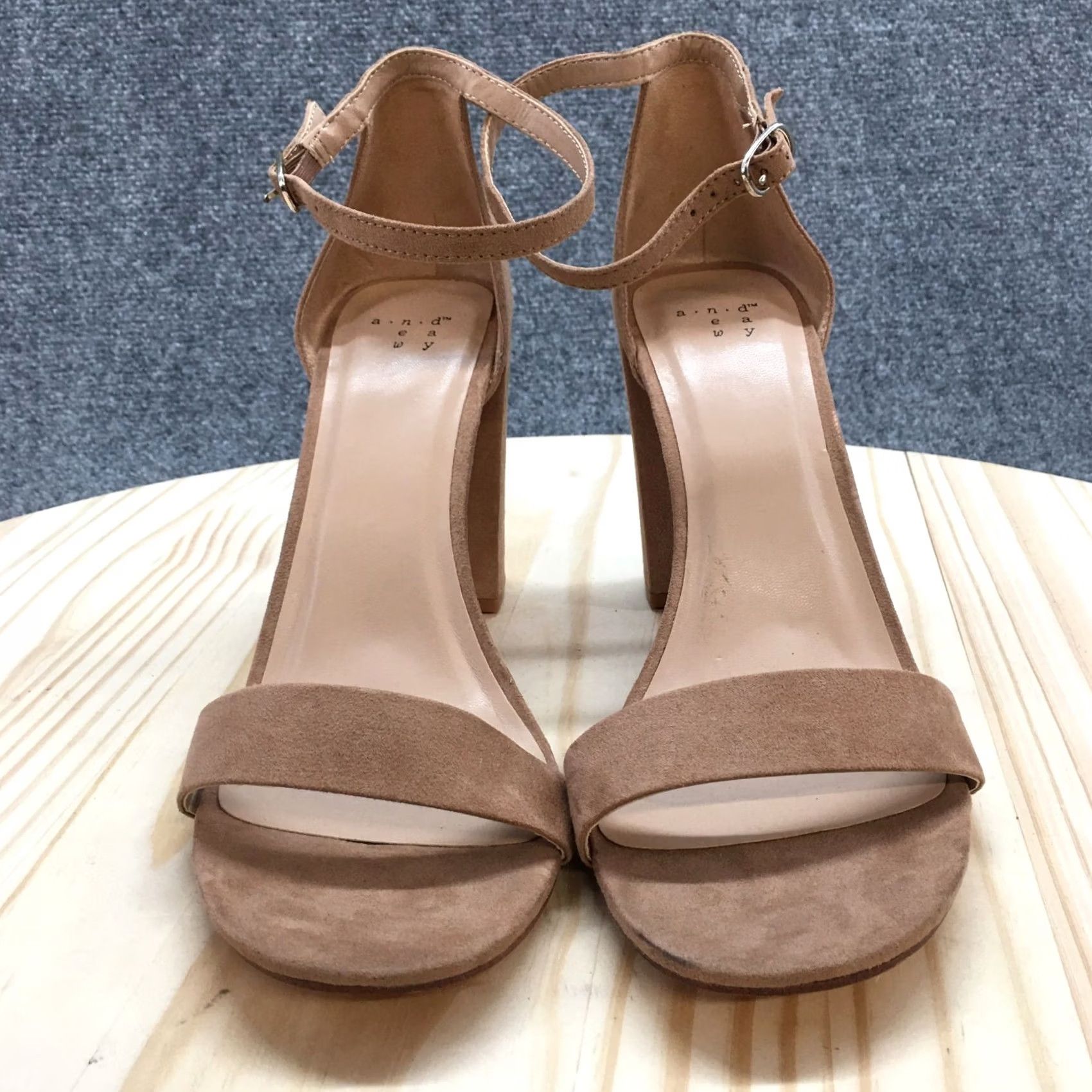 Vintage A New Day Sandals Women 10 Ankle Strap Brown Open Toe Heeled Buckle Casual Size US 10 / IT 40 - 4 Thumbnail