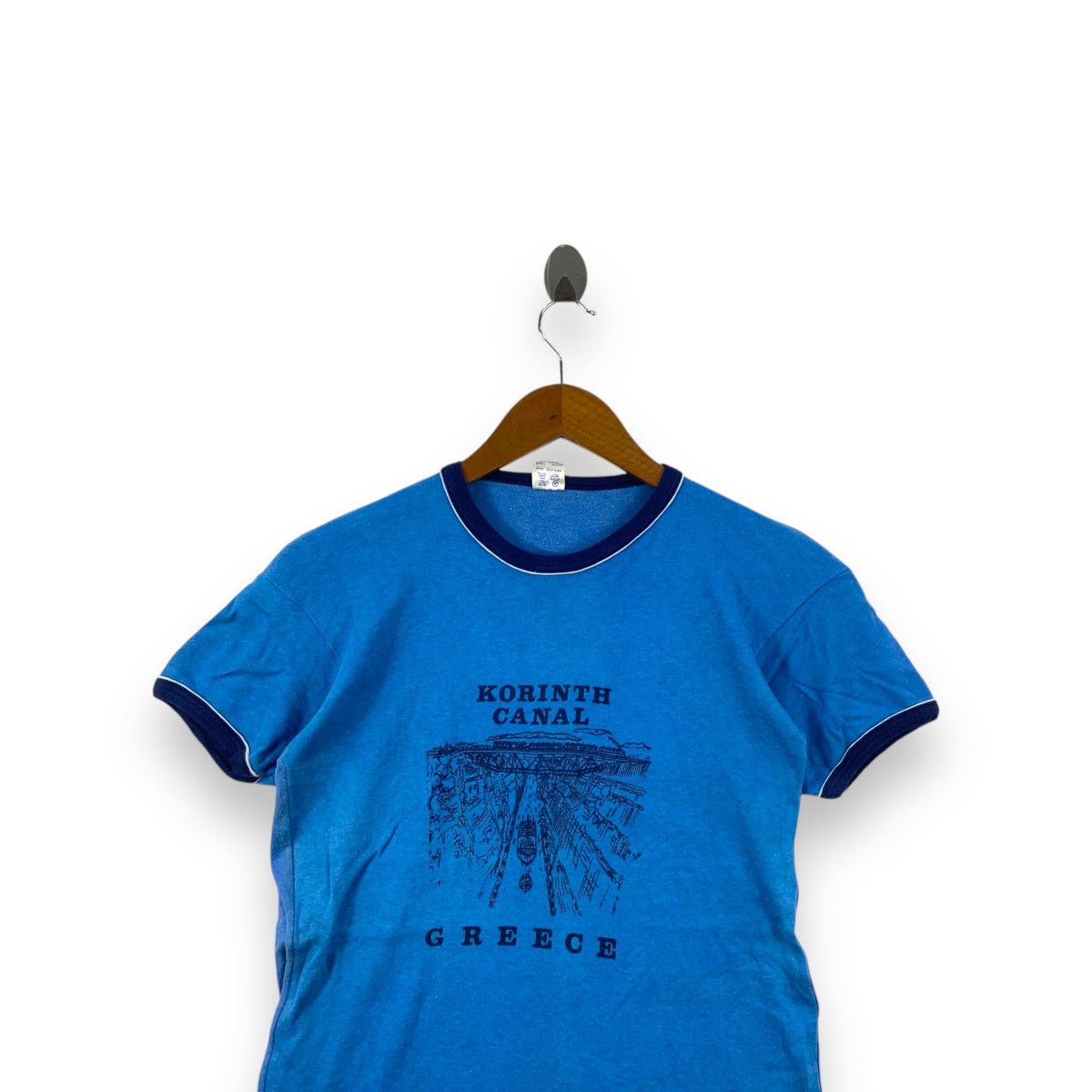Vintage Vintage 89’ KORINTH CANAL GREECE Made In Athens Tee Shirt Size US S / EU 44-46 / 1 - 2 Thumbnail