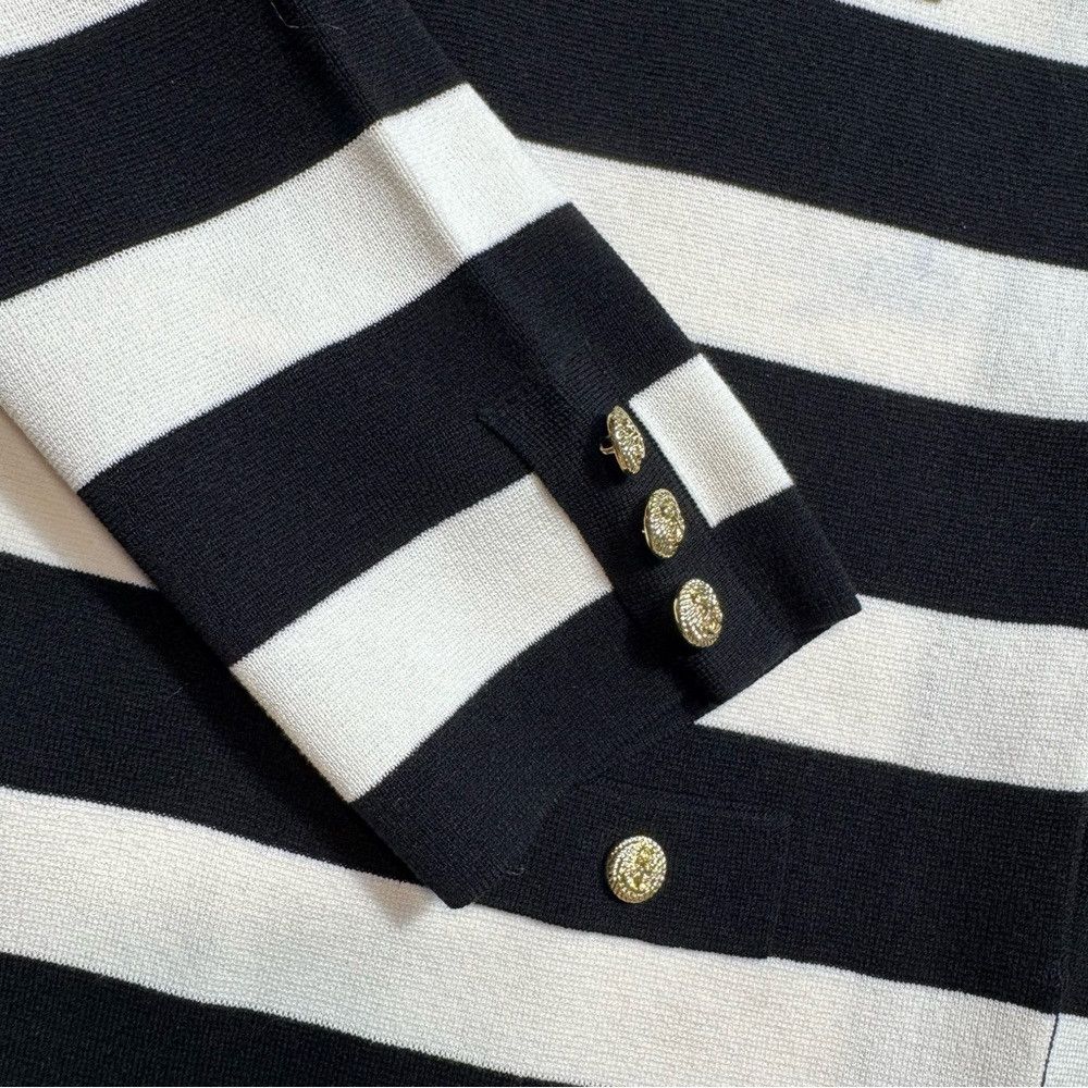 Anne Klein New Anne Klein Black White Striped Cardigan Size L Size L / US 10 / IT 46 - 9 Thumbnail