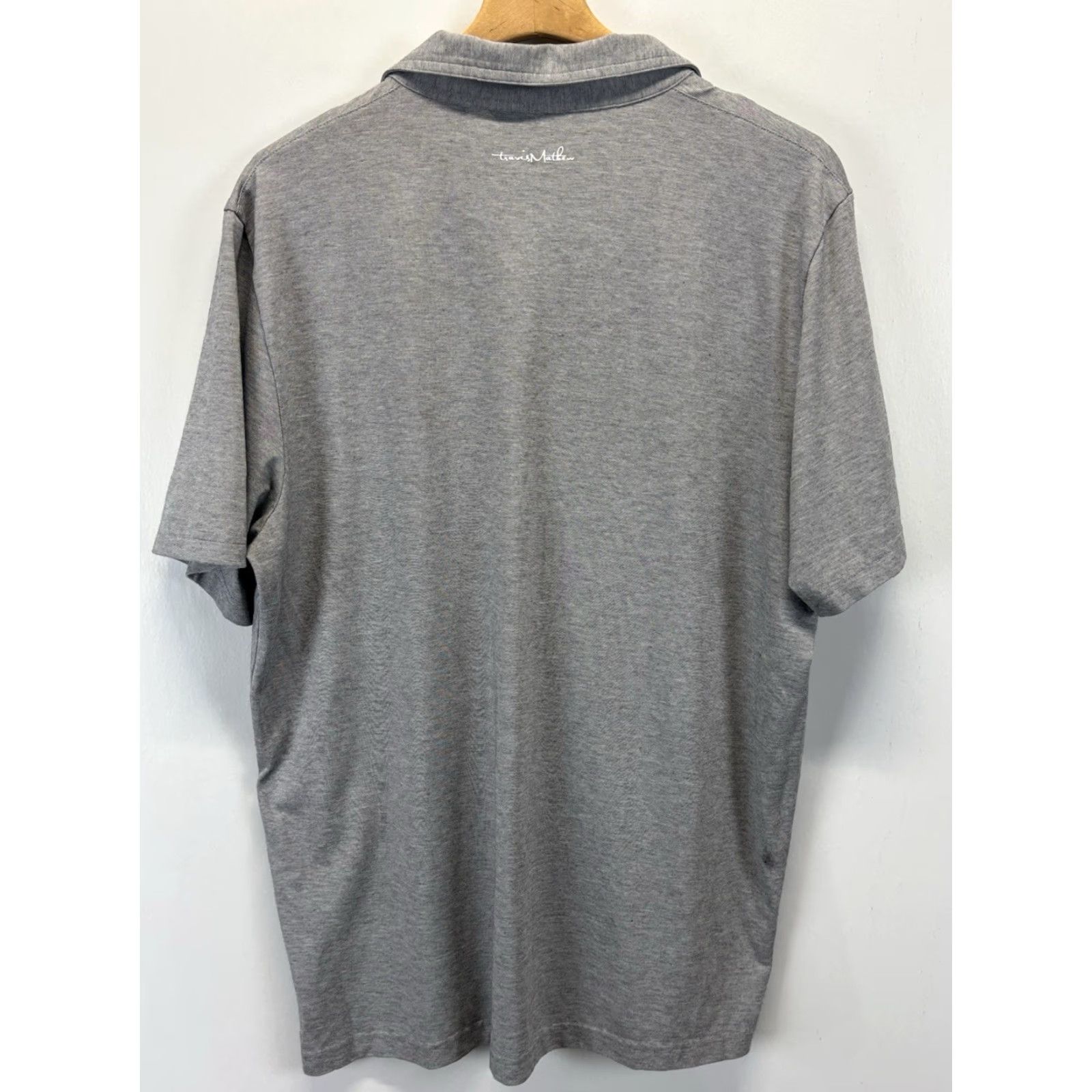 TravisMathew Travis Mathew 2XL Pima Polo Shirt Mens Grey Stripe Golf Short Sleeve Size US XXL / EU 58 / 5 - 4 Thumbnail