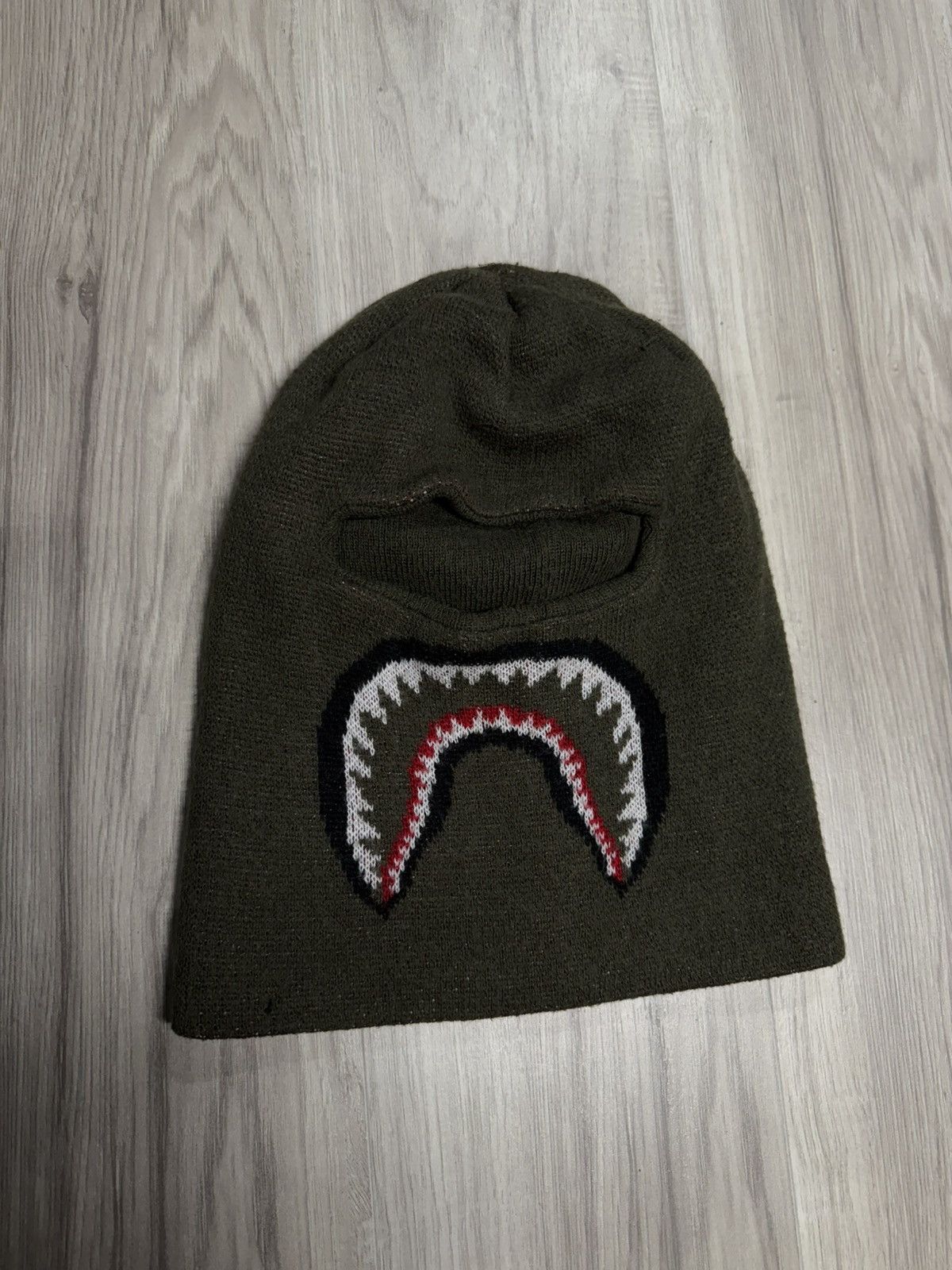 Bape A Bathing Ape Green Ski Mask Bape Shark Balaclava Size ONE SIZE - 7 Thumbnail