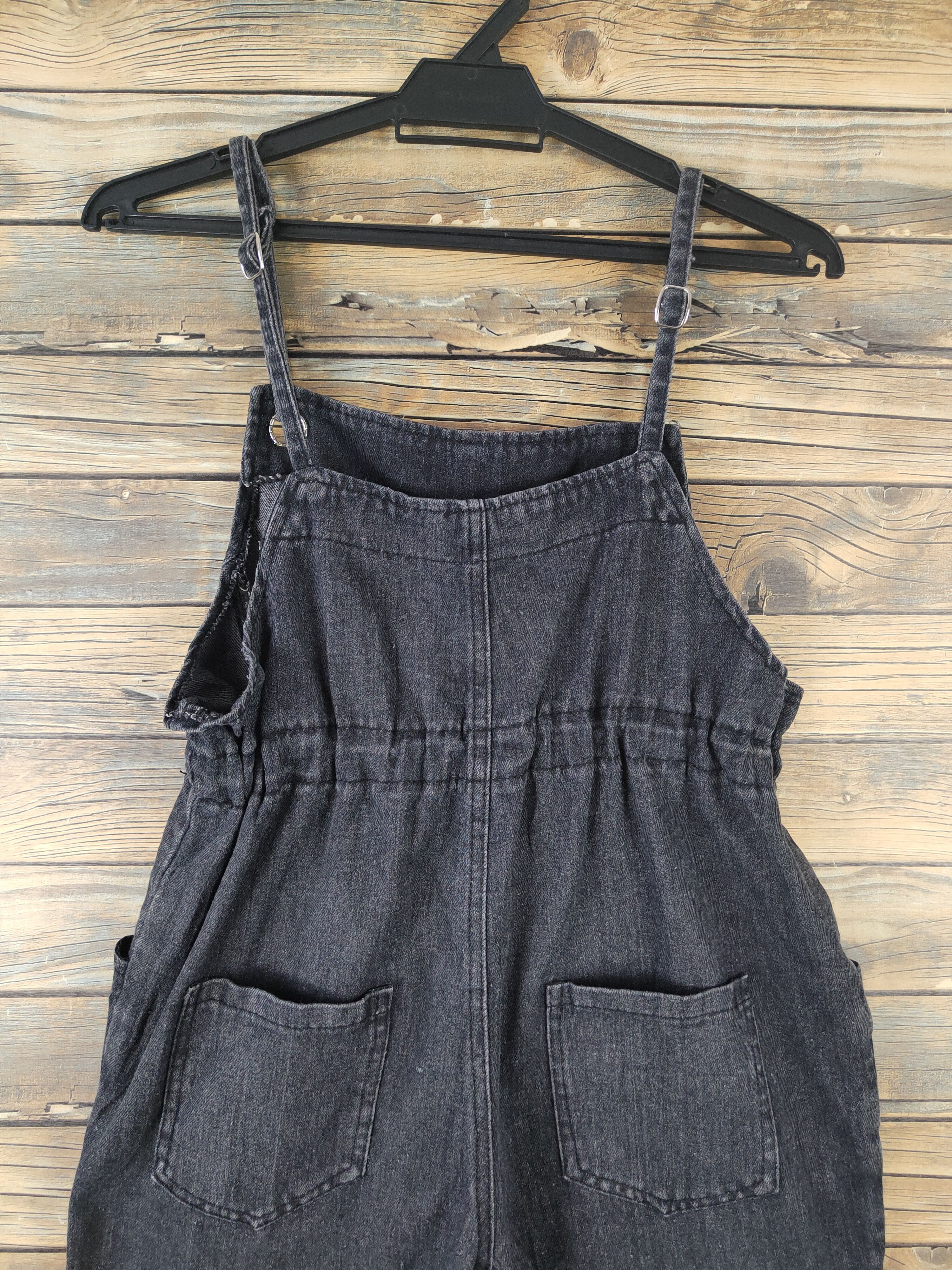 Japanese Brand × Vintage Vintage Streetwear by Japanese Brand Black Denim Jumpsuits Size 37" - 11 Thumbnail