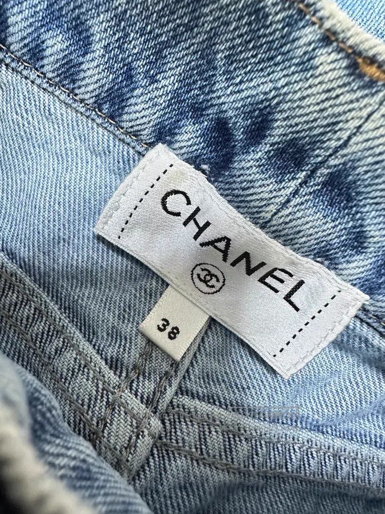 Chanel Chanel Blue denim denim with white leather chain jeans Size 38" / US 16 / IT 52 - 5 Thumbnail