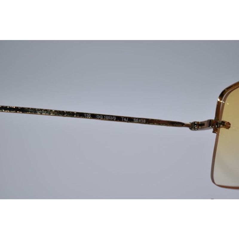 Gucci Vintage Gucci GG1653/S Gold Rimless Yellow Tint Sunglasses Size ONE SIZE - 10 Thumbnail