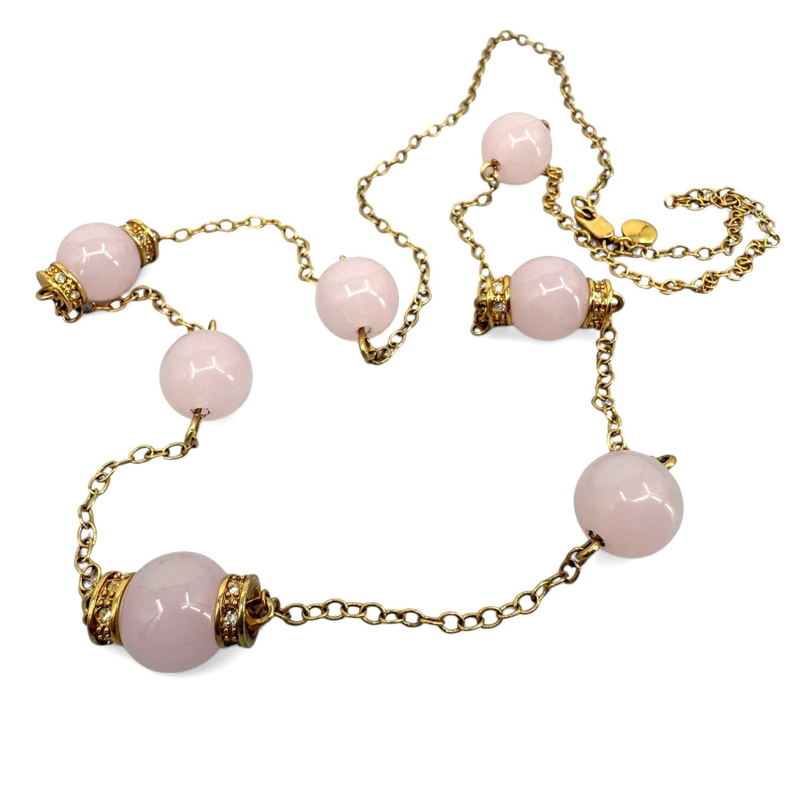 J.Crew J Crew Statement Necklace Long Layering Goldtone Pale Pink Size ONE SIZE - 5 Thumbnail