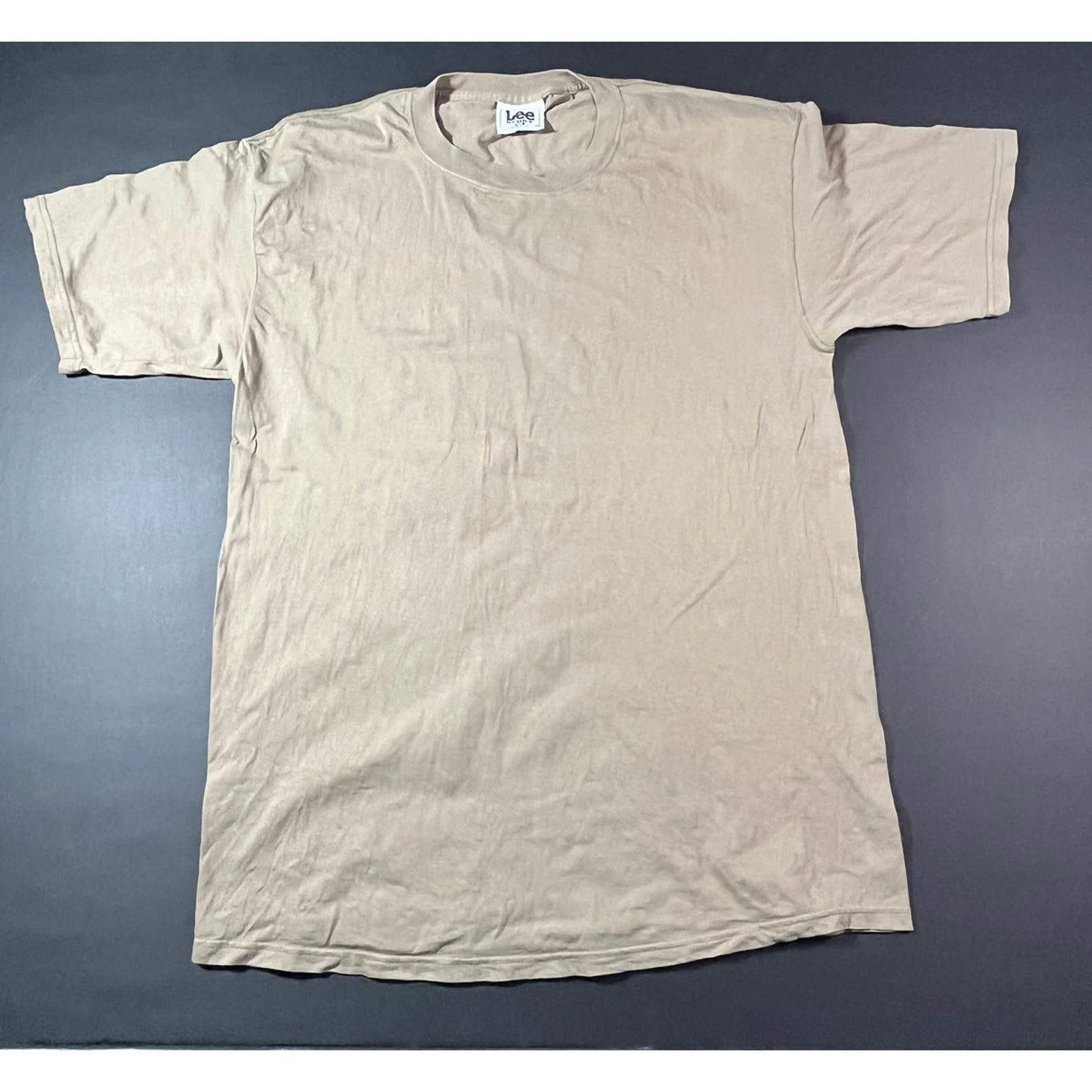 Vintage Vintage 1990’s Made In USA Lee Sport Tan Blank T-shirt XLT Size US XL / EU 56 / 4 - 1 Thumbnail