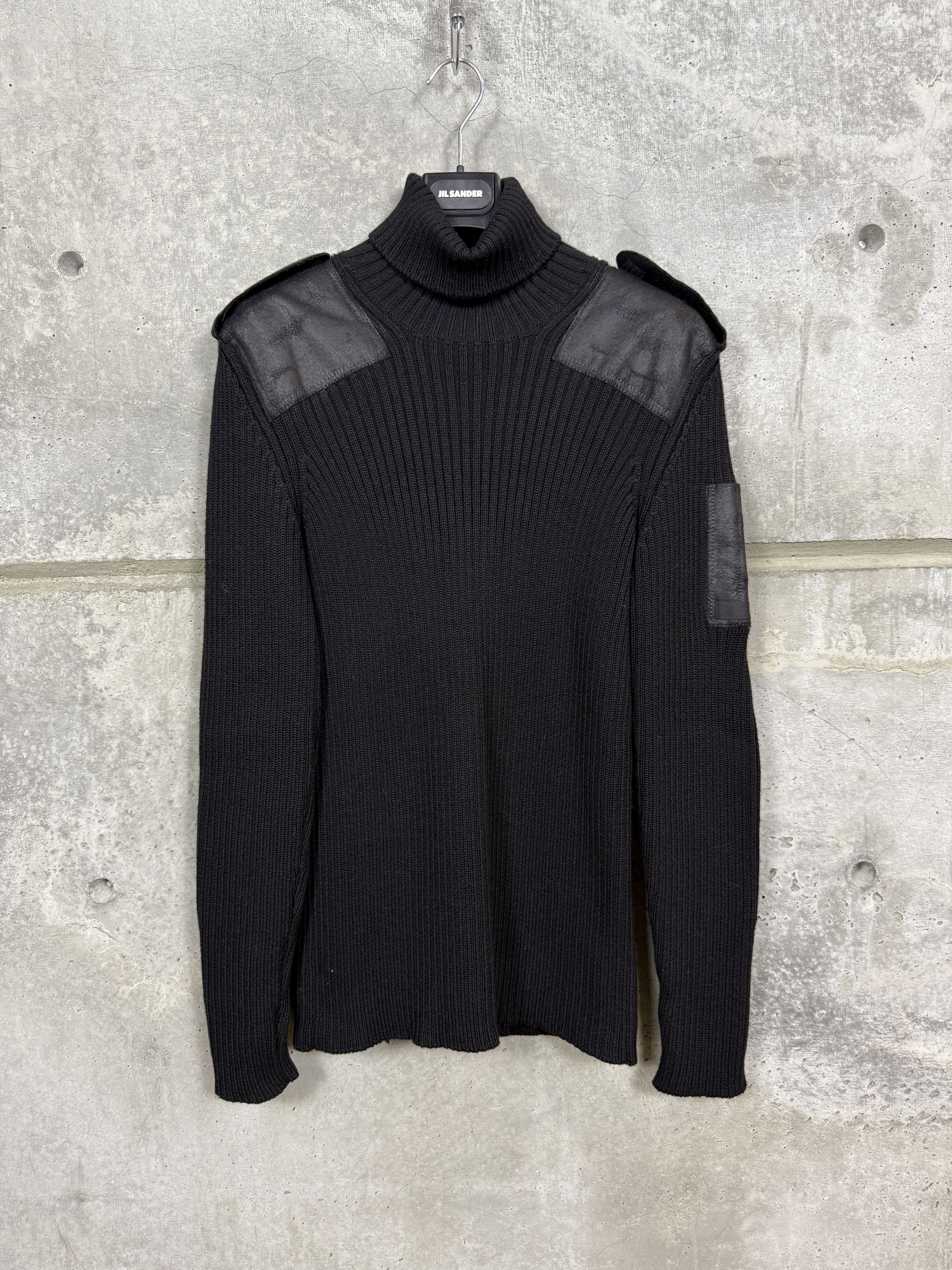 Pre-owned Prada Vintage Military Pullover Wool Knit Sweater In Black