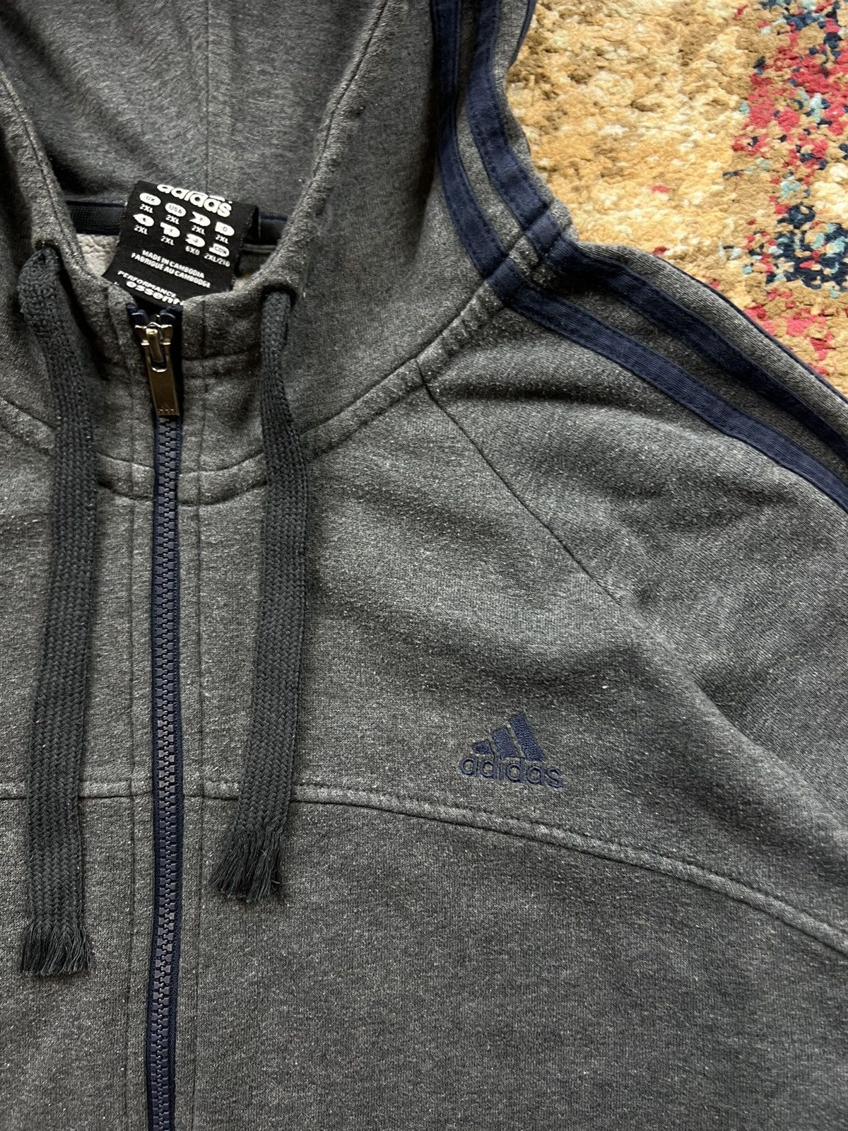 Adidas × Vintage 90’s ADIDAS RETRO ZIP HOODIE 3 STRIPES Y2K Size US XL / EU 56 / 4 - 3 Thumbnail