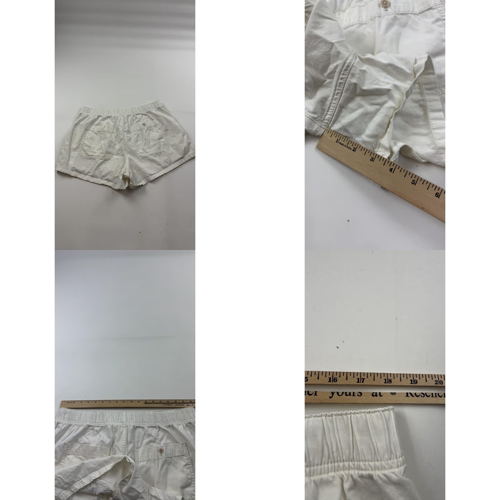Madewell Madewell Shorts 16W Women Ivory Elastic Waist Utility Cotton Stretch Casual Womens Size 38" / US 16 / IT 52 - 8 Thumbnail