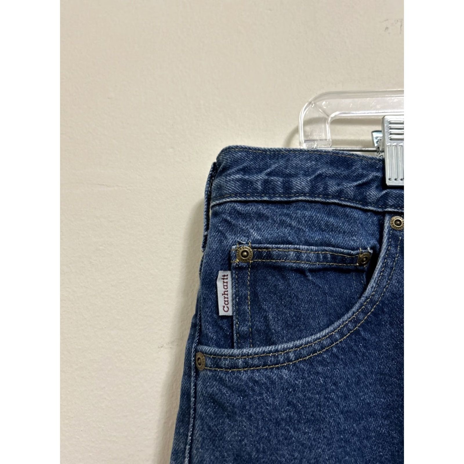 Carhartt Carhartt Jeans Mens 42x32 Light Wash Denim Straight Leg Relaxed Fit B160-DST Jeans Regular Mens Size US 42 / EU 58 - 4 Thumbnail