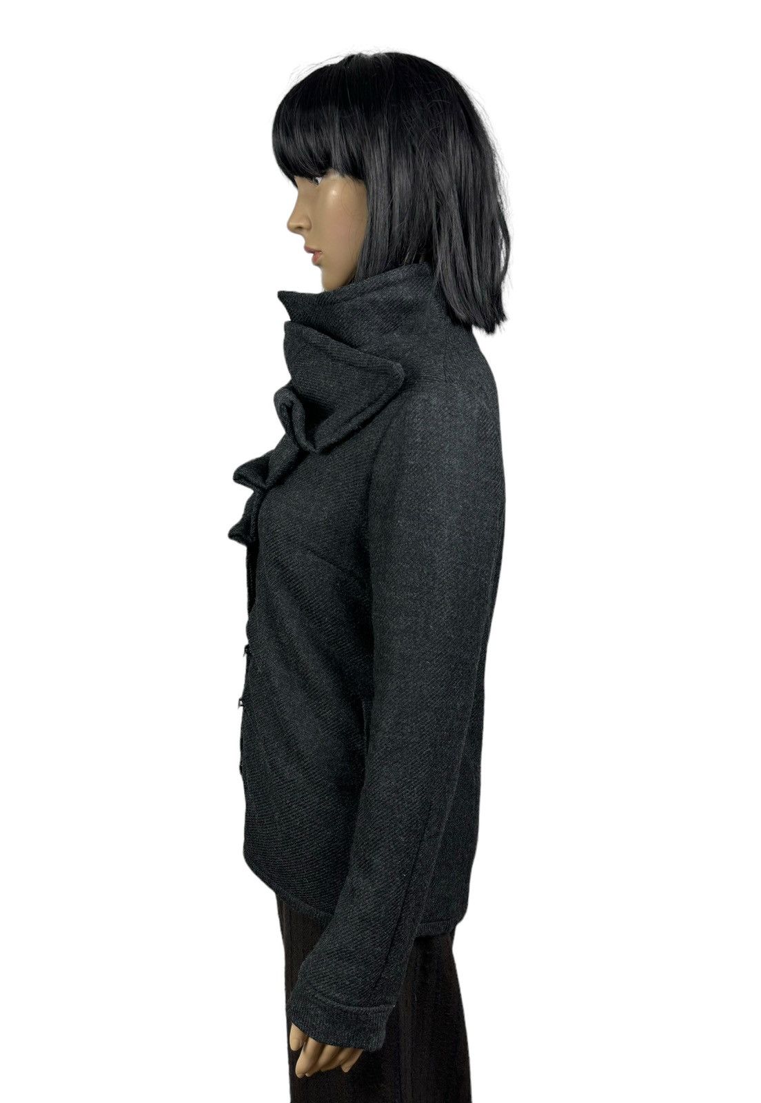 Designer Drina Marya Wool Jacket Avant Garde Asymmetrical Coat size S Size S / US 4 / IT 40 - 8 Thumbnail