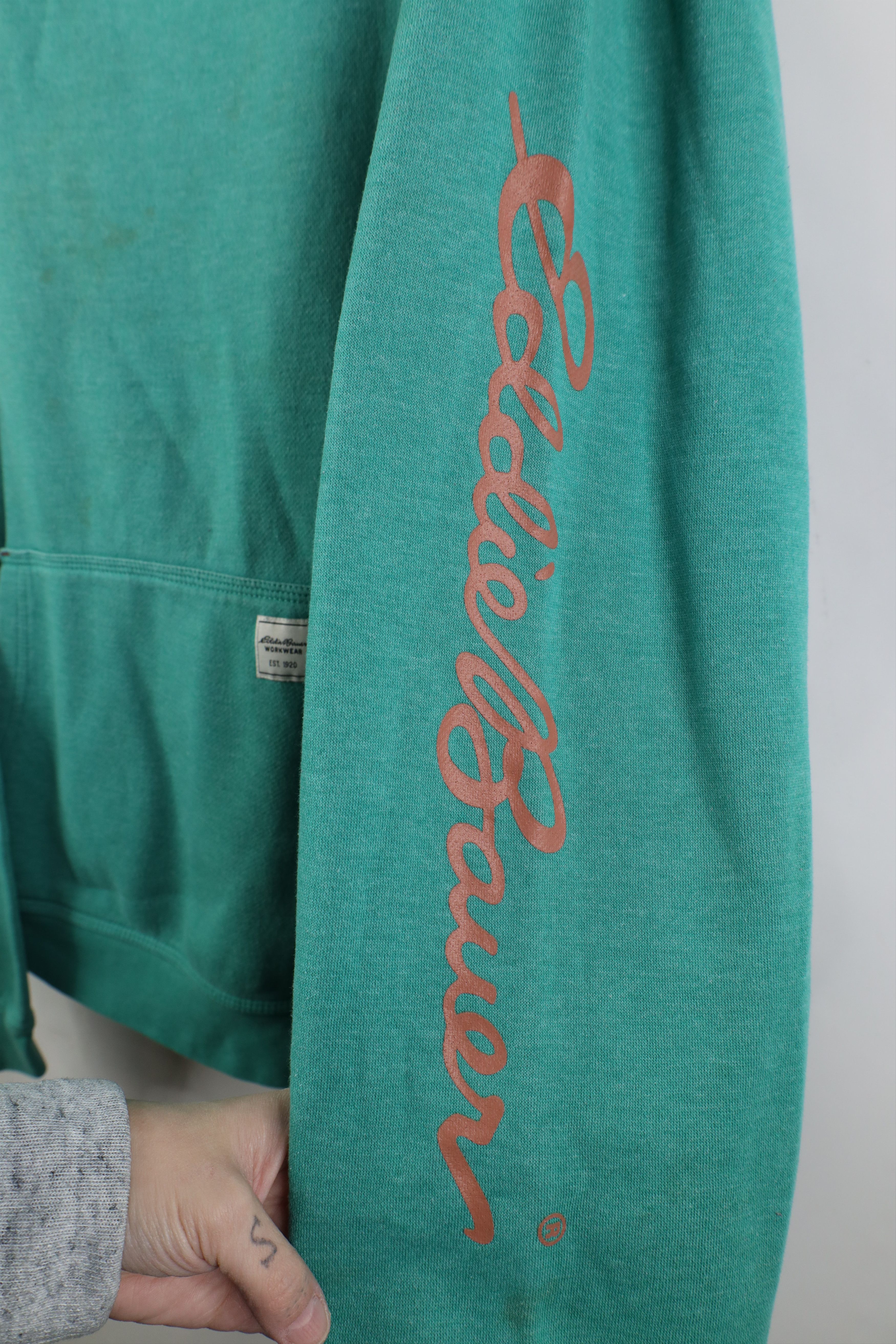 Eddie Bauer Vintage Y2K Eddie Bauer Workwear Spell Out Hoodie Sweatshirt Size US XXL / EU 58 / 5 - 4 Thumbnail