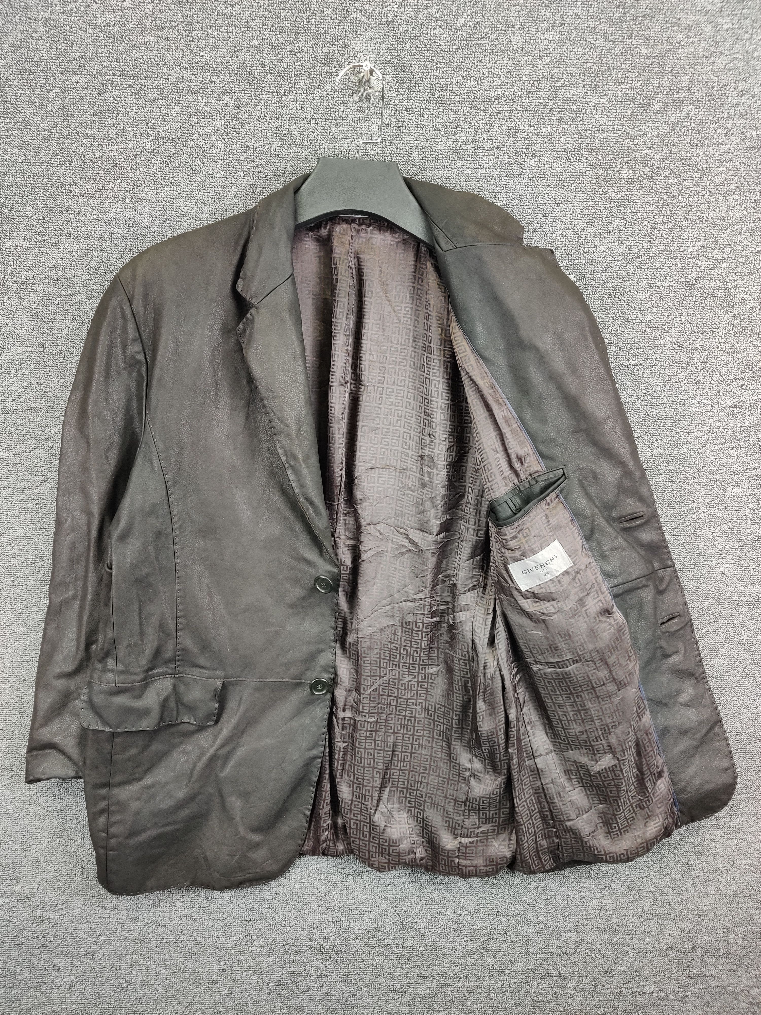 Givenchy Vintage Givenchy Brown Leather Blazer Coat Jacket Size US L / EU 52-54 / 3 - 7 Thumbnail