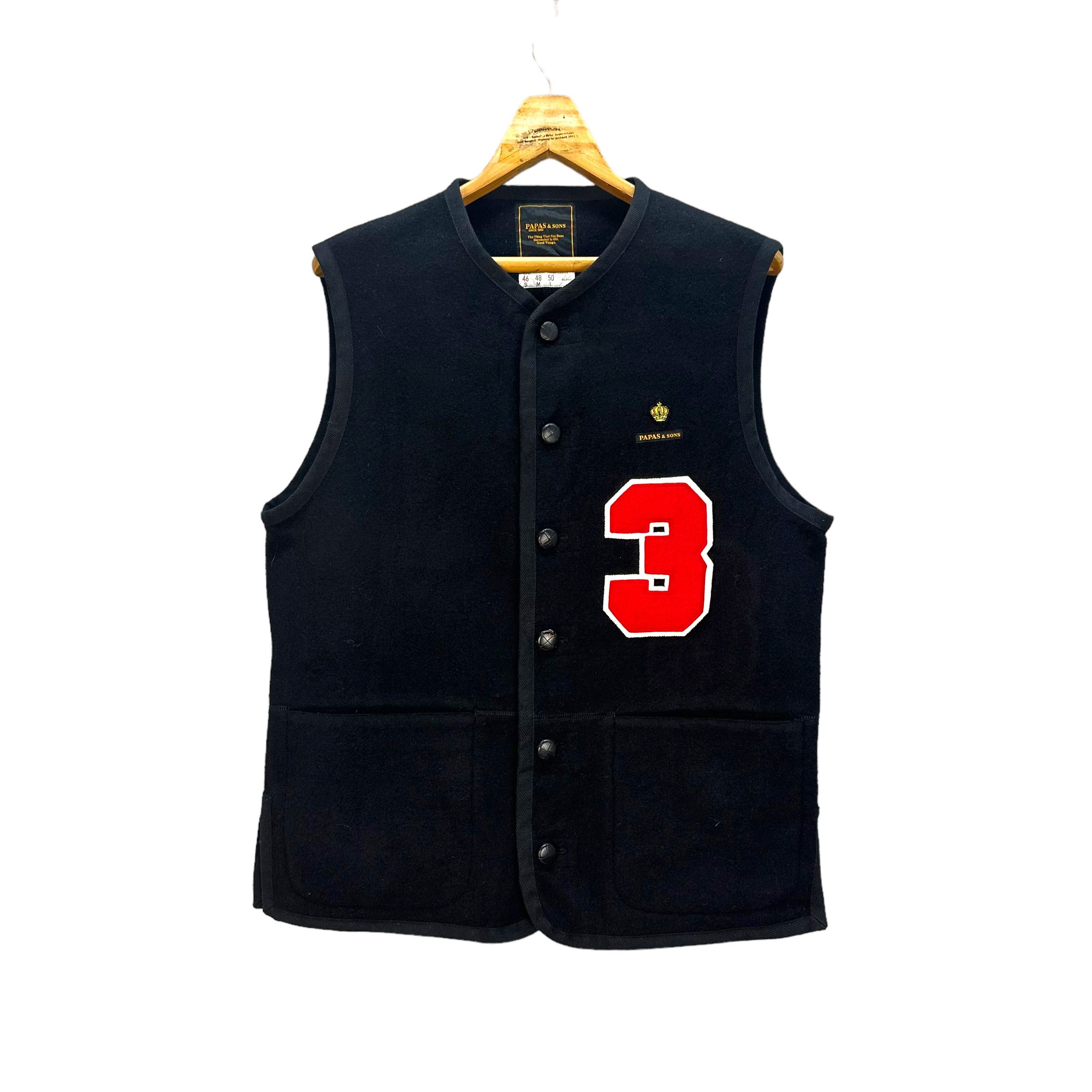 Japanese Brand PAPAS & SON WOOL BLEND VEST #8114-202 Size US S / EU 44-46 / 1 - 1 Thumbnail