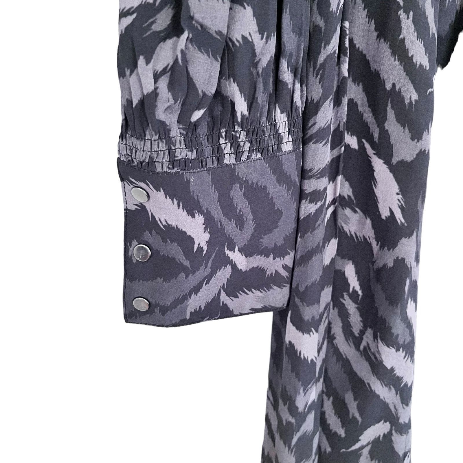 Allsaints All Saints Fayre Remix Animal Black Handkerchief Midi Dress Size S / US 4 / IT 40 - 6 Thumbnail