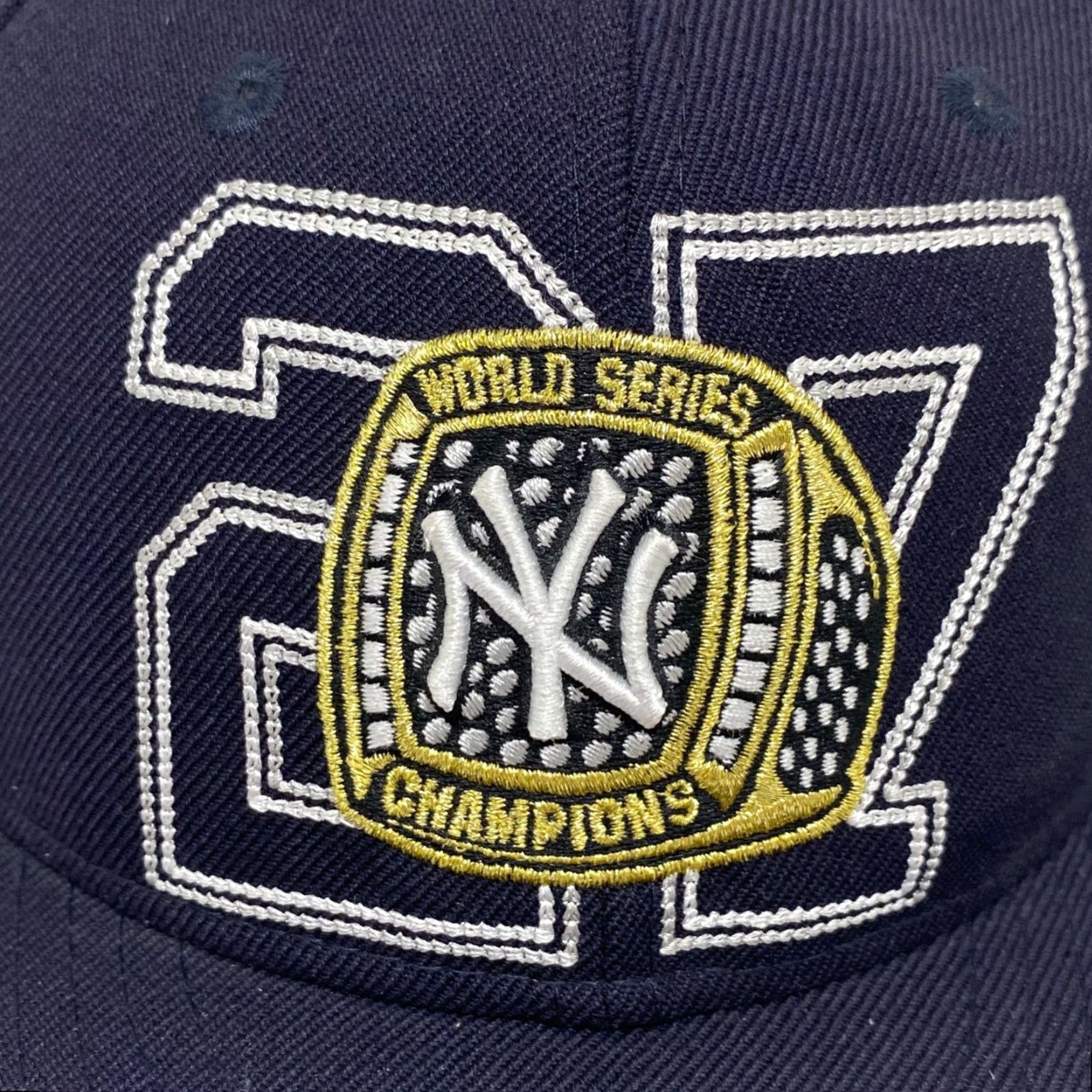Vintage New Era Hat 7 1/4 Blue Baseball Cap Wool 27 Rings New York Yankess Size ONE SIZE - 2 Thumbnail