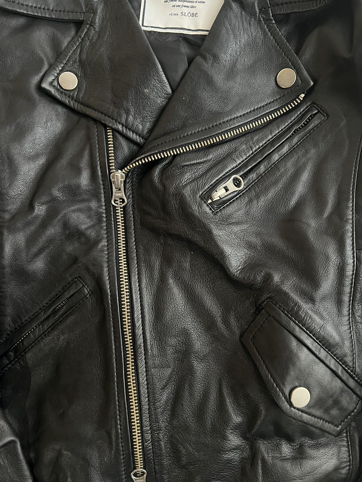 Japanese Brand SLB Vintage Cropped Leather Biker Jacket Size US XS / EU 42 / 0 - 2 Thumbnail