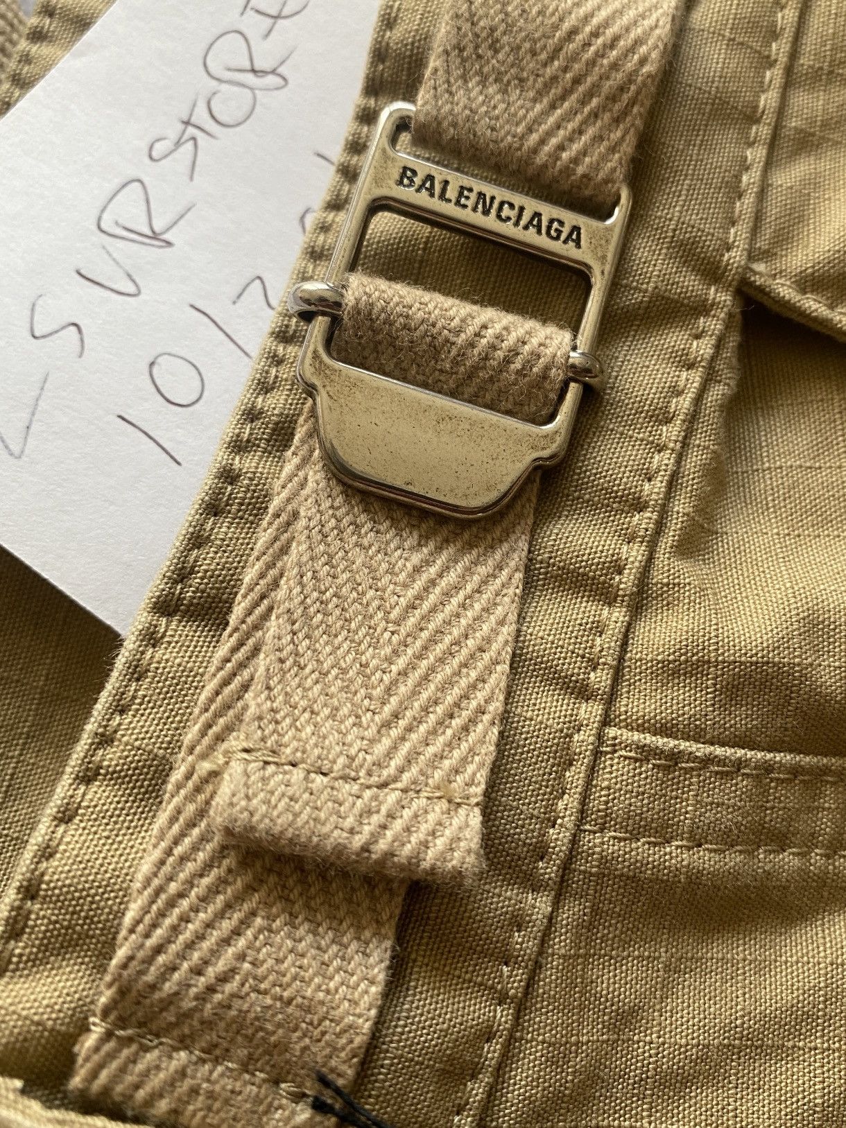 Balenciaga Balenciaga Patch Cotton Wide Cargo Pants Beige Blue Small Size US 30 / EU 46 - 6 Thumbnail