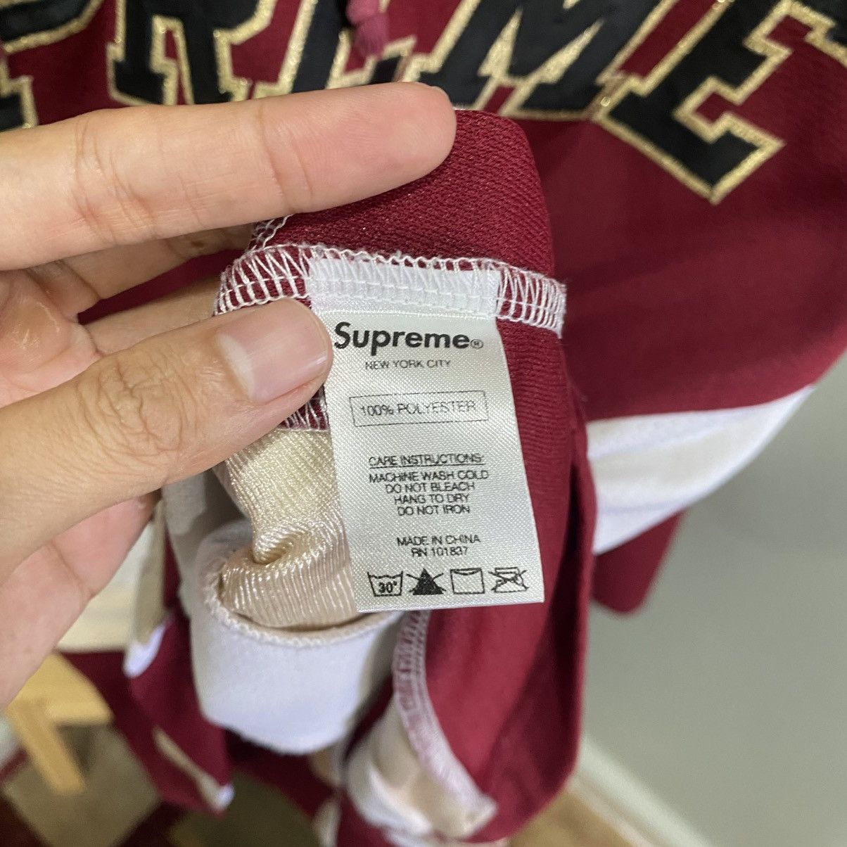 Supreme Supreme FW17 Hooded Hockey Jersey Burgundy Lace Up Hoodie Size US M / EU 48-50 / 2 - 11 Thumbnail