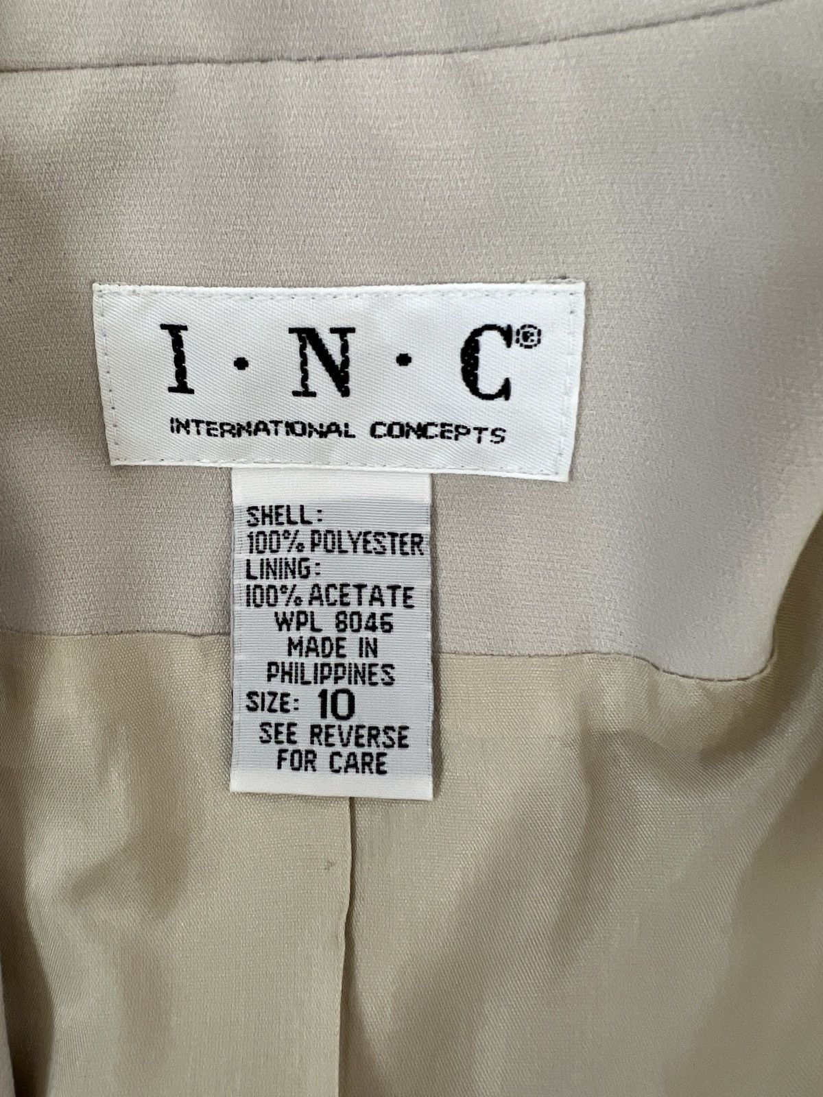I.N.C INC International Concepts Double-Breasted Cream Blazer 90’s Size L / US 10 / IT 46 - 5 Thumbnail