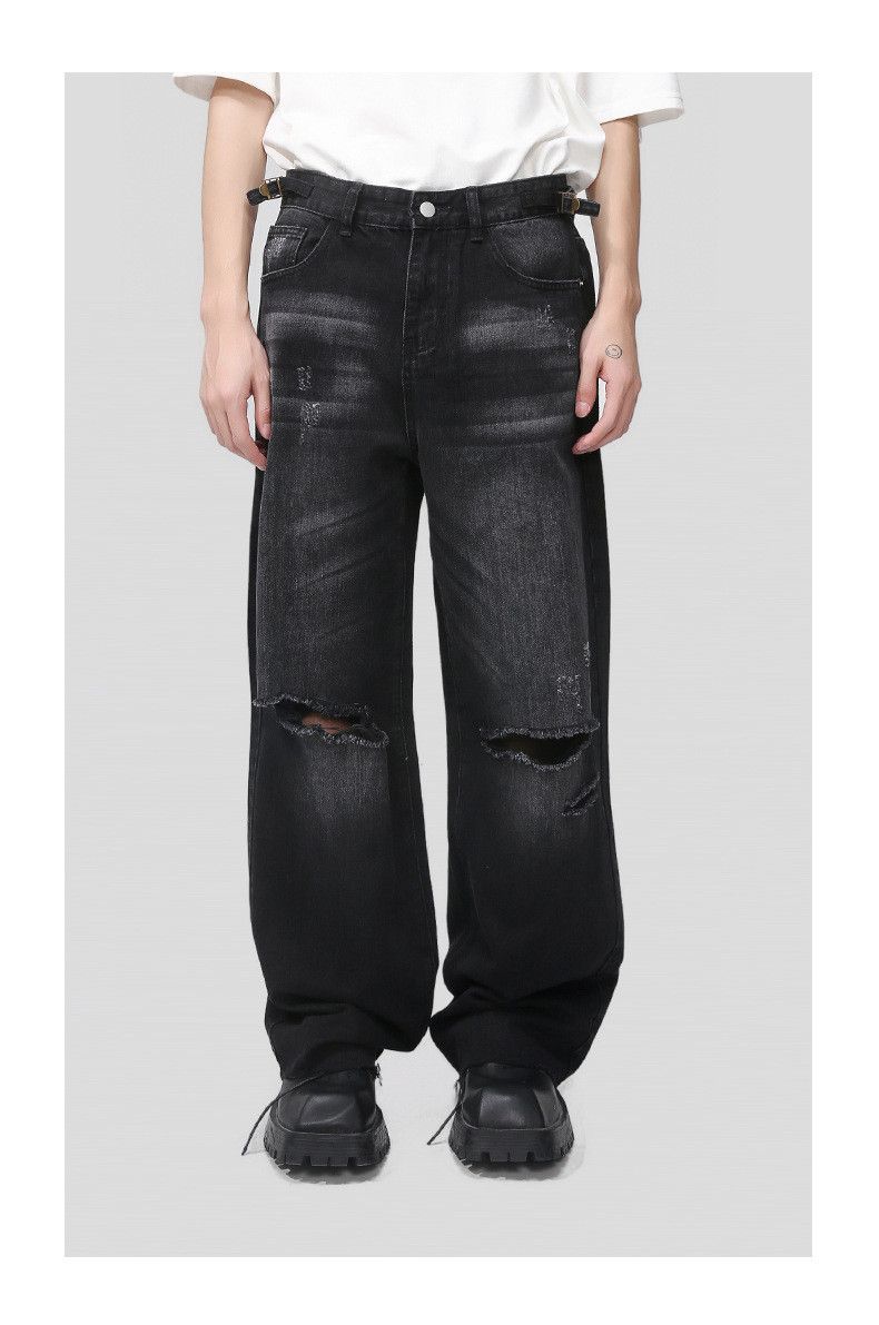 Japanese Brand American retro men's washed ripped jeans Size US 32 / EU 48 - 3 Thumbnail