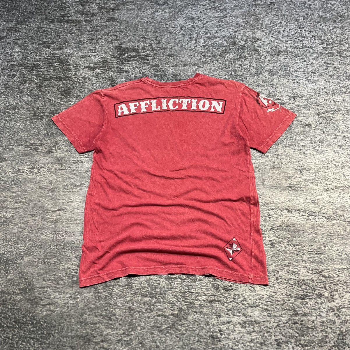 Affliction Affliction Live Fast Red Skull Wings Grunge T Shirt Large Size US L / EU 52-54 / 3 - 2 Thumbnail