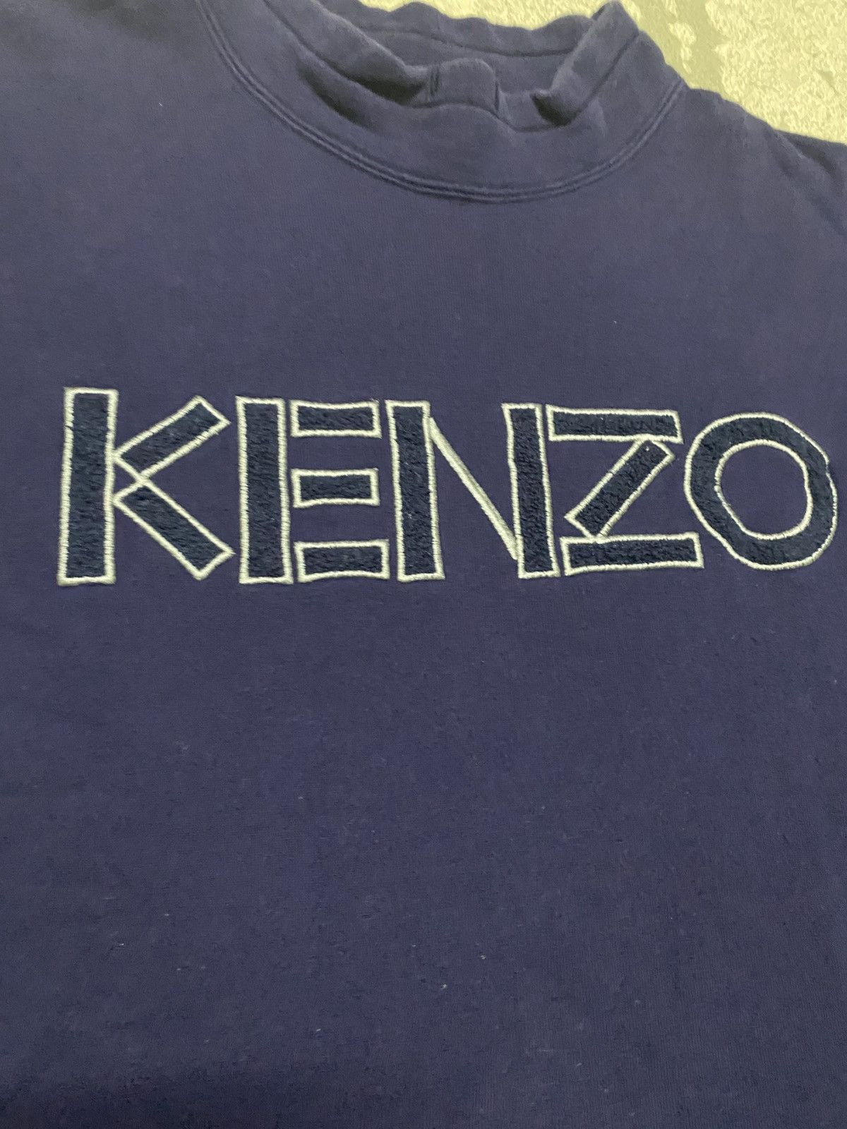 Kenzo Vintage Kenzo Spell Out Navy Blue Sweatshirt Size US L / EU 52-54 / 3 - 2 Thumbnail
