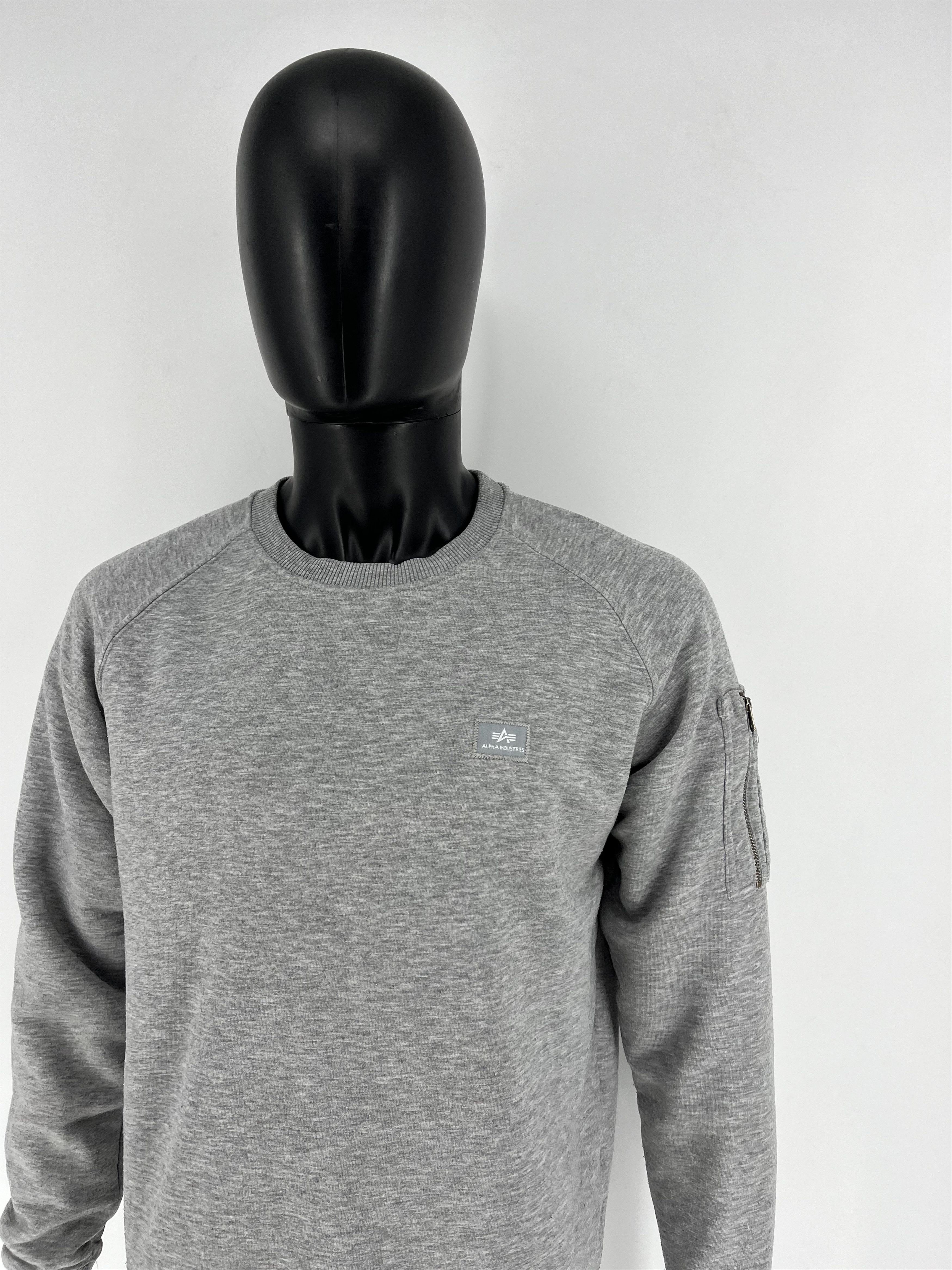 Alpha Industries × Vintage Alpha Industries Grey Sweatshirt With Tape Size M Size US M / EU 48-50 / 2 - 4 Thumbnail