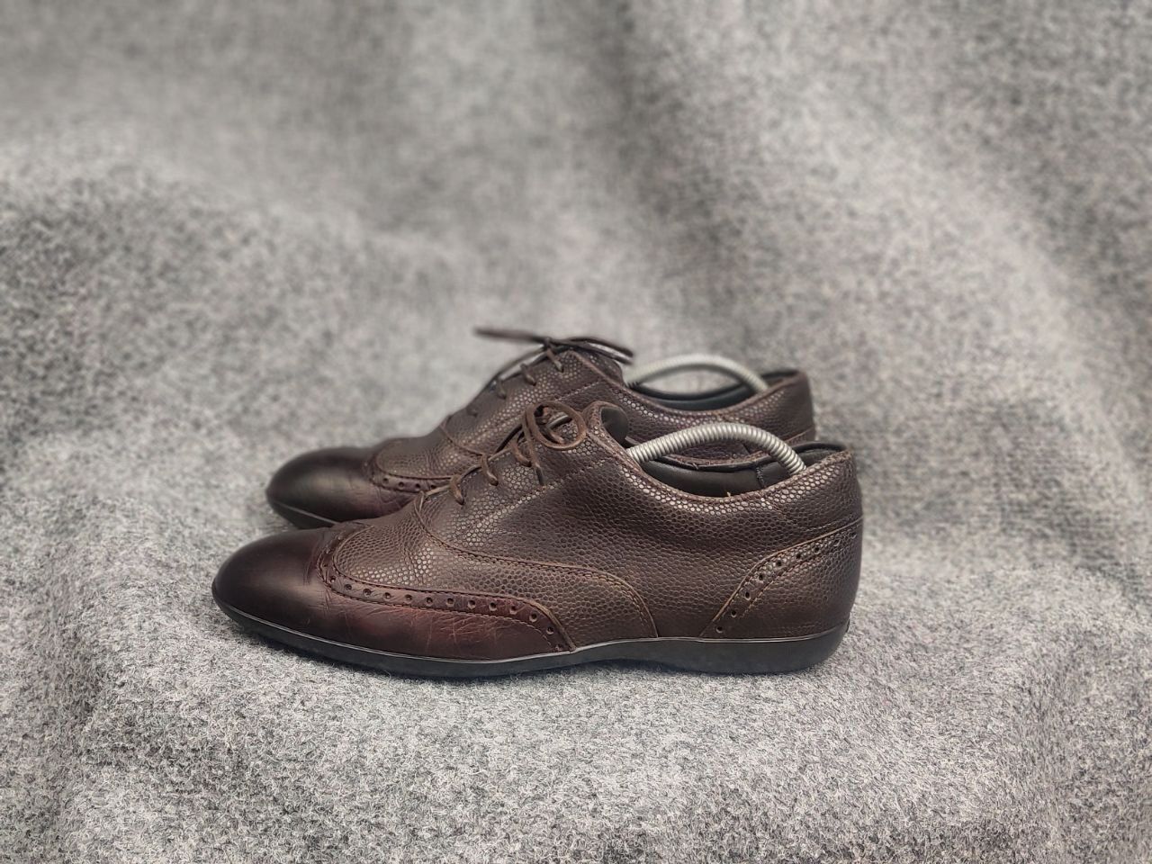 Santoni Santoni Design Brown Leather Low Top Sneakers oxford shoes Size US 8 / EU 41 - 8 Thumbnail