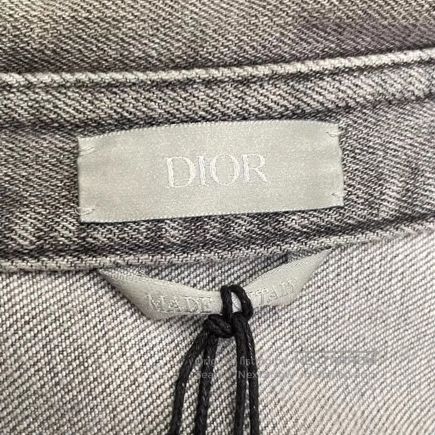 Dior Gray Button-Up Shirt with Embroidered Patches. Size US M / EU 48-50 / 2 - 5 Thumbnail