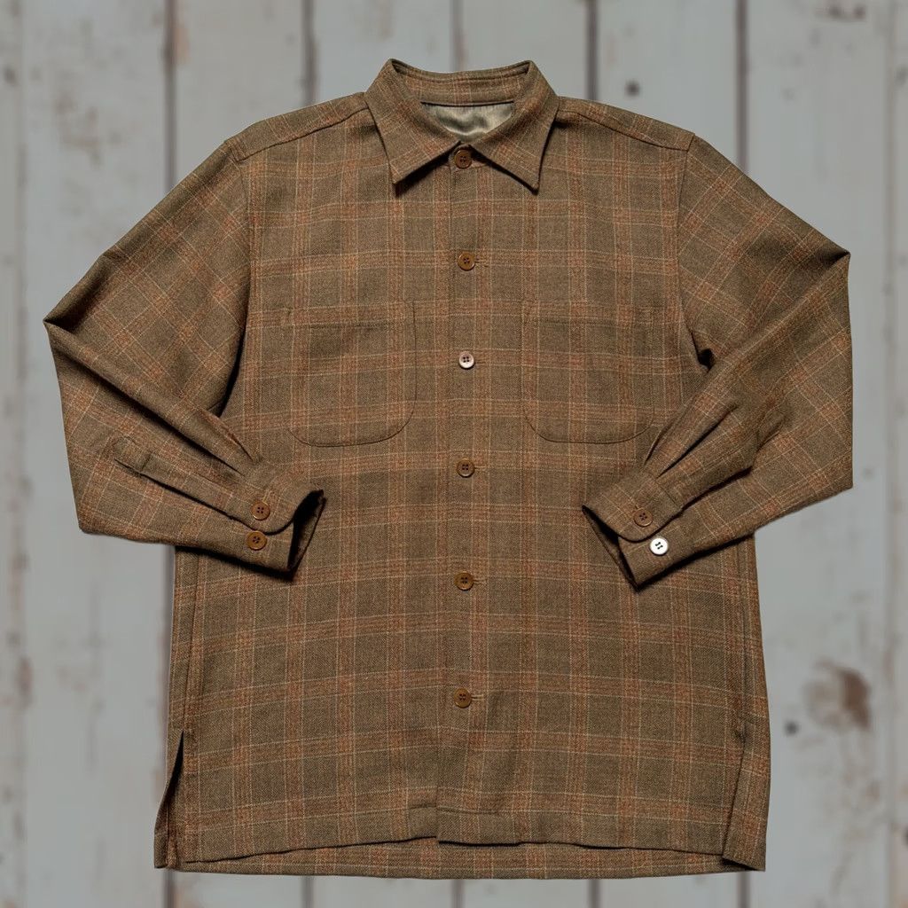 Joseph C. Joseph NY Wool Plaid Flannel Button-Up Shirt M Unisex Adults Long Sleeve Brown USA Vintage Size US M / EU 48-50 / 2 - 1 Thumbnail