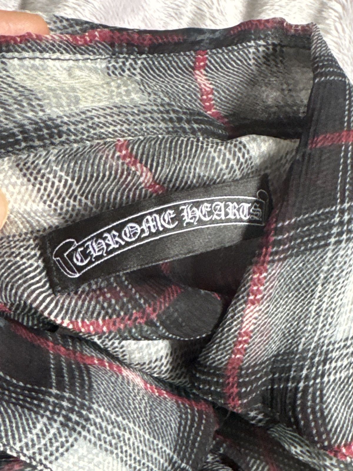 Chrome Hearts Chrome hearts vintage shadow plaid cross patch shirts Size US L / EU 52-54 / 3 - 2 Thumbnail