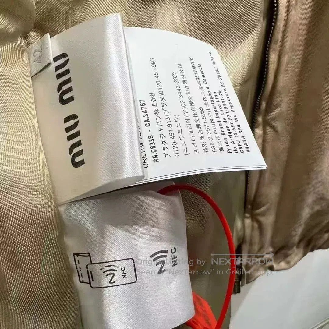 Miu Miu Miumiu Logo Embroidery Khaki Jacket. Size M / US 6-8 / IT 42-44 - 4 Thumbnail
