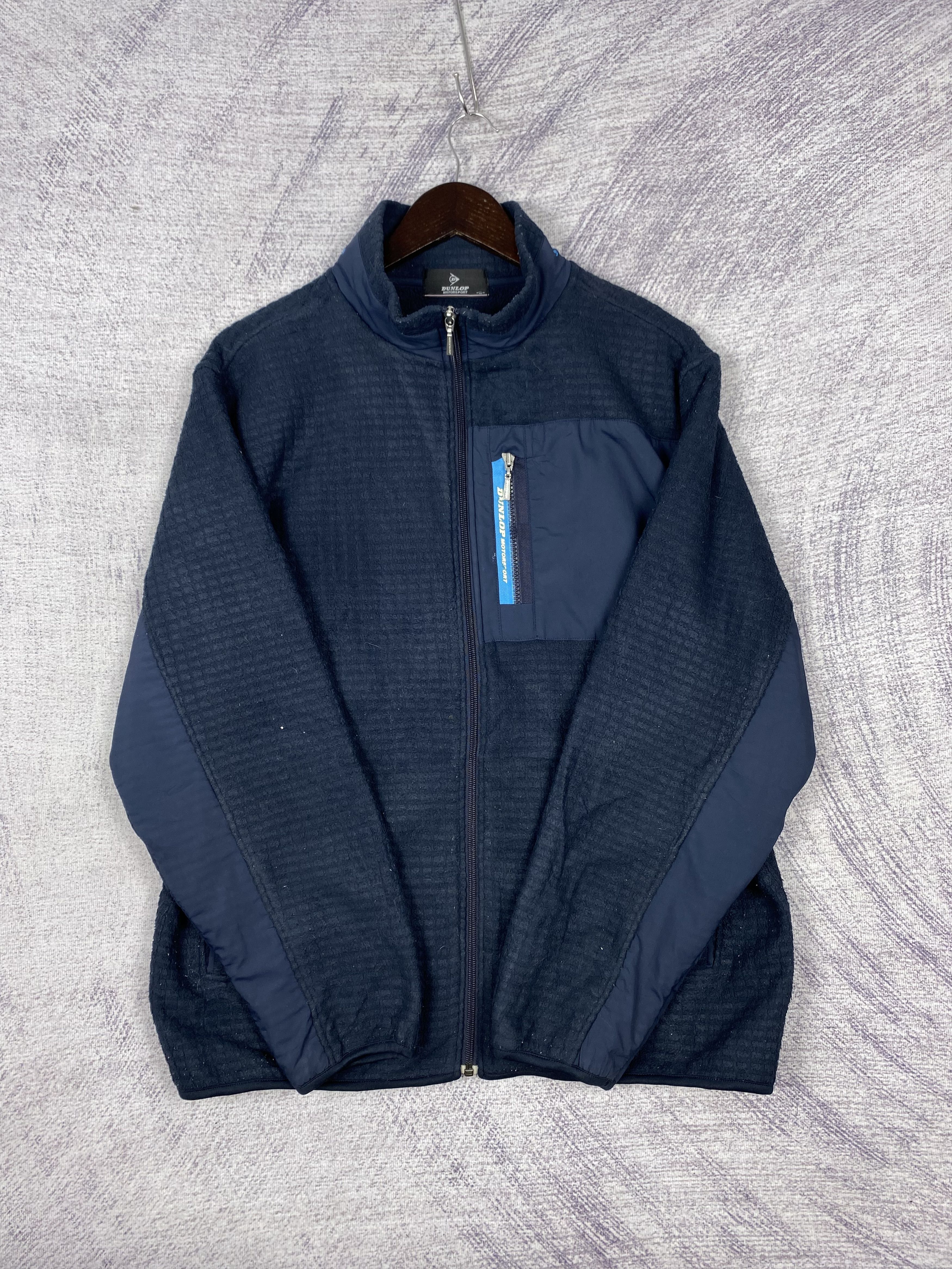 Dunlop Vintage Dunlop Motorsport Fleece Jacket - Navy Blue Size US L / EU 52-54 / 3 - 4 Thumbnail
