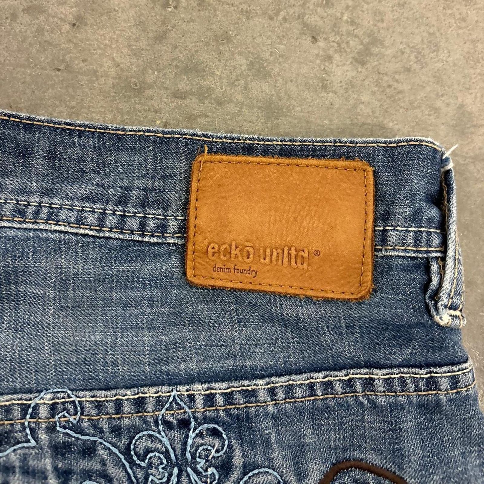 Ecko Unltd. Vintage Y2K Ecko Untld Grunge Embroidered Baggy Jorts Size US 36 / EU 52 - 4 Thumbnail