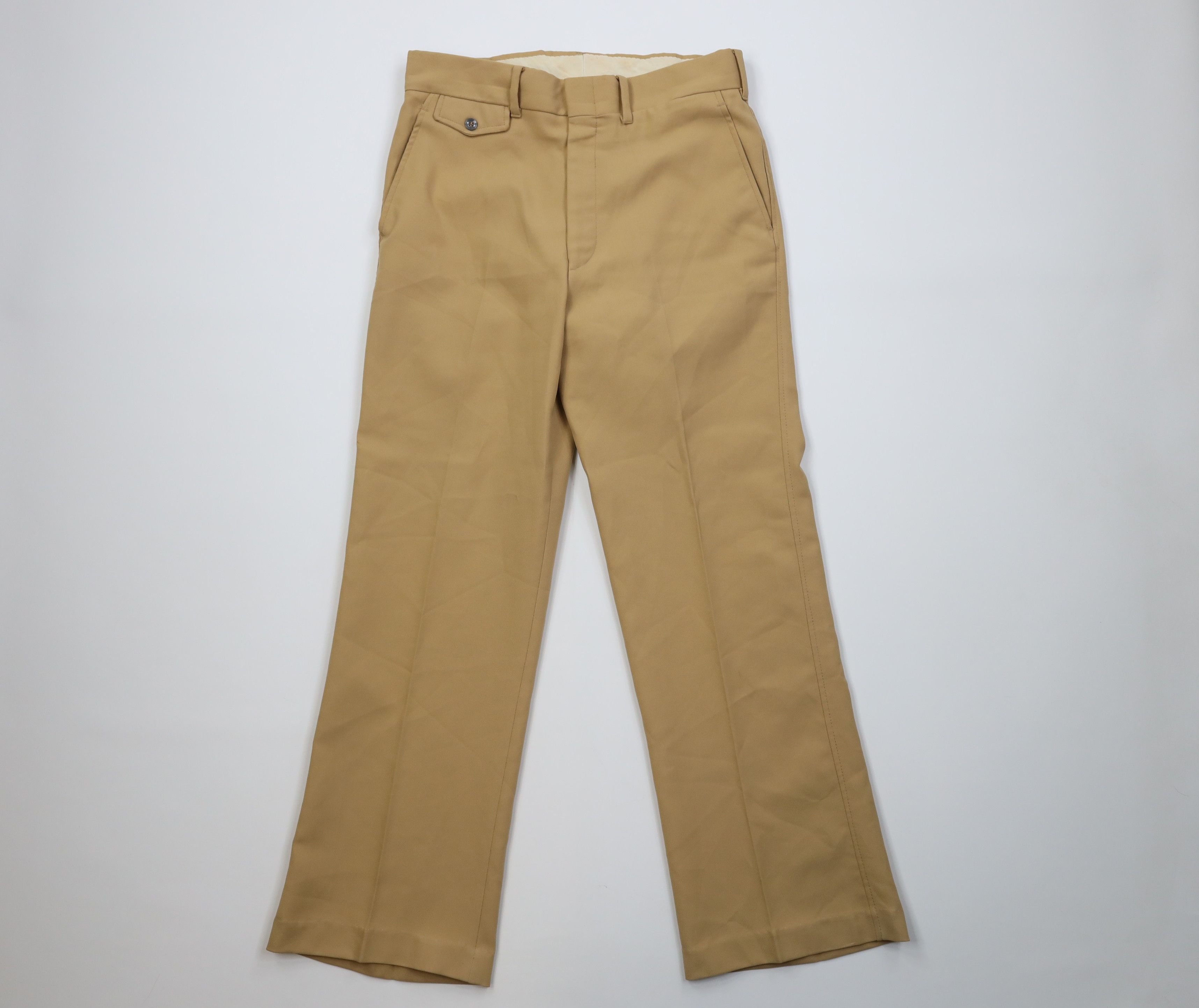 Vintage Vintage 60s 70s Wide Leg Bell Bottoms Pants Wheat Brown USA Size US 32 / EU 48 - 1 Thumbnail