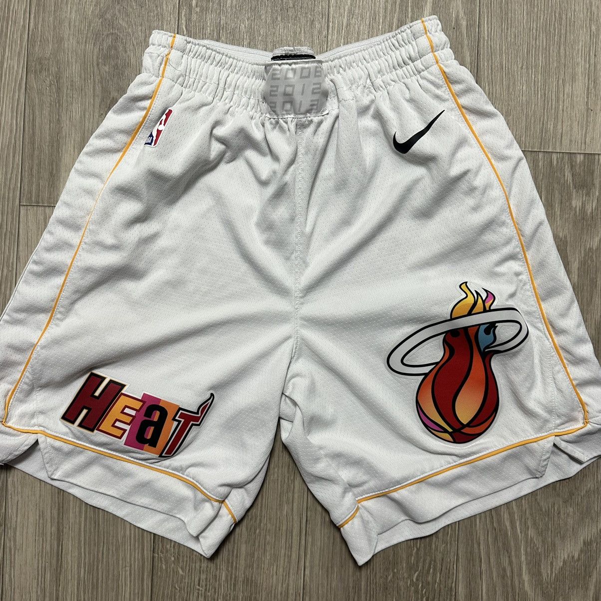 Authentic Miami Heat White Shorts