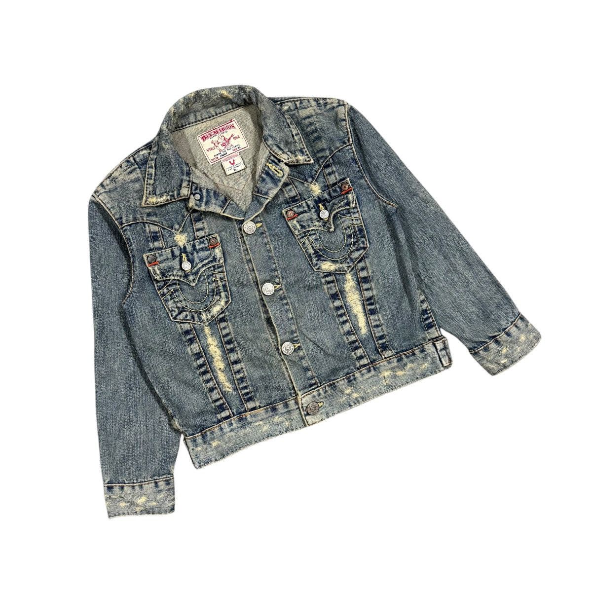 True Religion Vtg🔥Y2k True Religion Distressed Trucker Denim Jacket Size XL / US 12-14 / IT 48-50 - 5 Thumbnail
