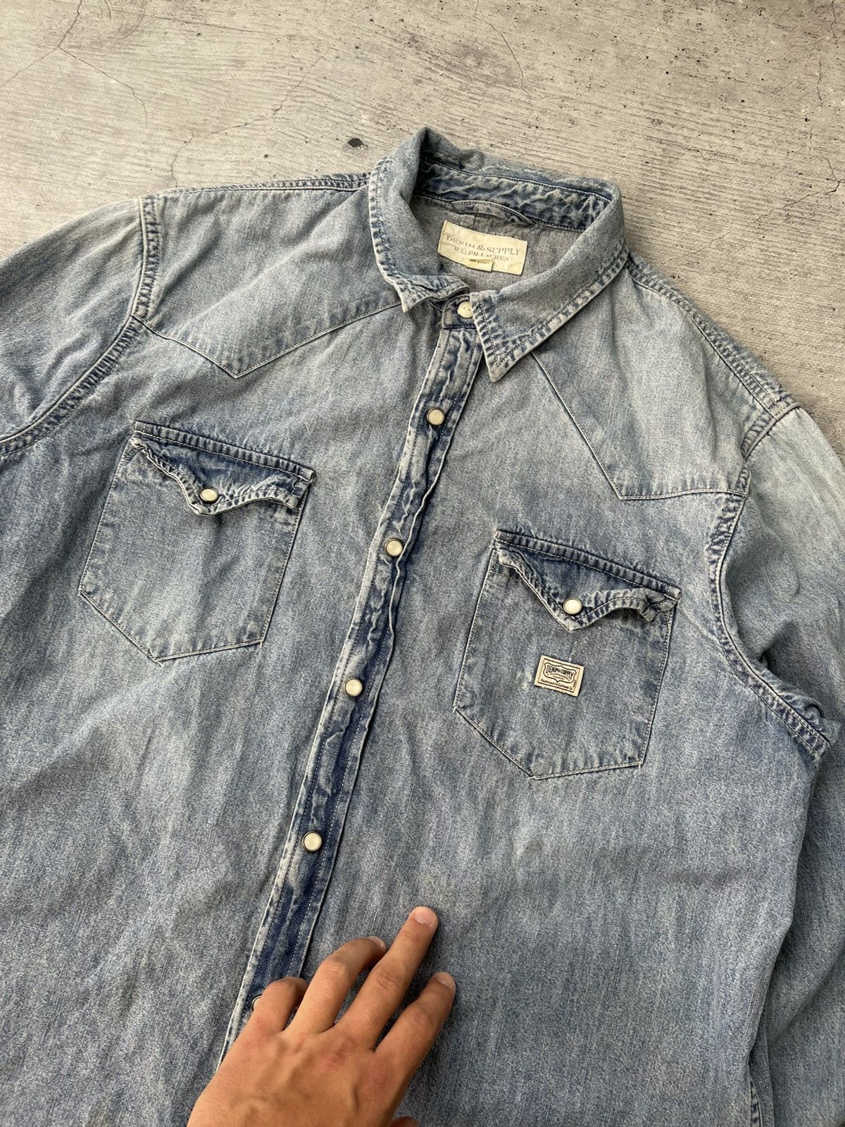 Denim & Supply Ralph Lauren Vintage Denim Supply by Ralph Lauren Distressed Jeans Shirt Size US XL / EU 56 / 4 - 8 Thumbnail