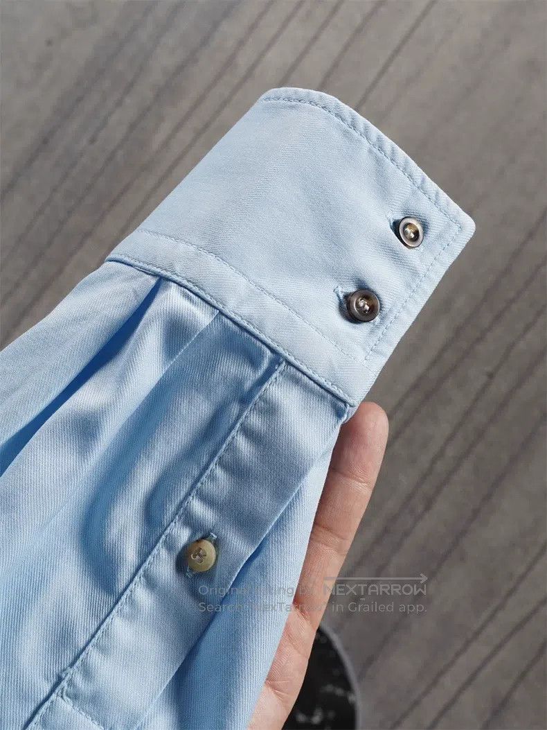 Brunello Cucinelli Brunello Cucinelli size 39 Light Wash Denim Men's Shirt Size US S / EU 44-46 / 1 - 6 Thumbnail