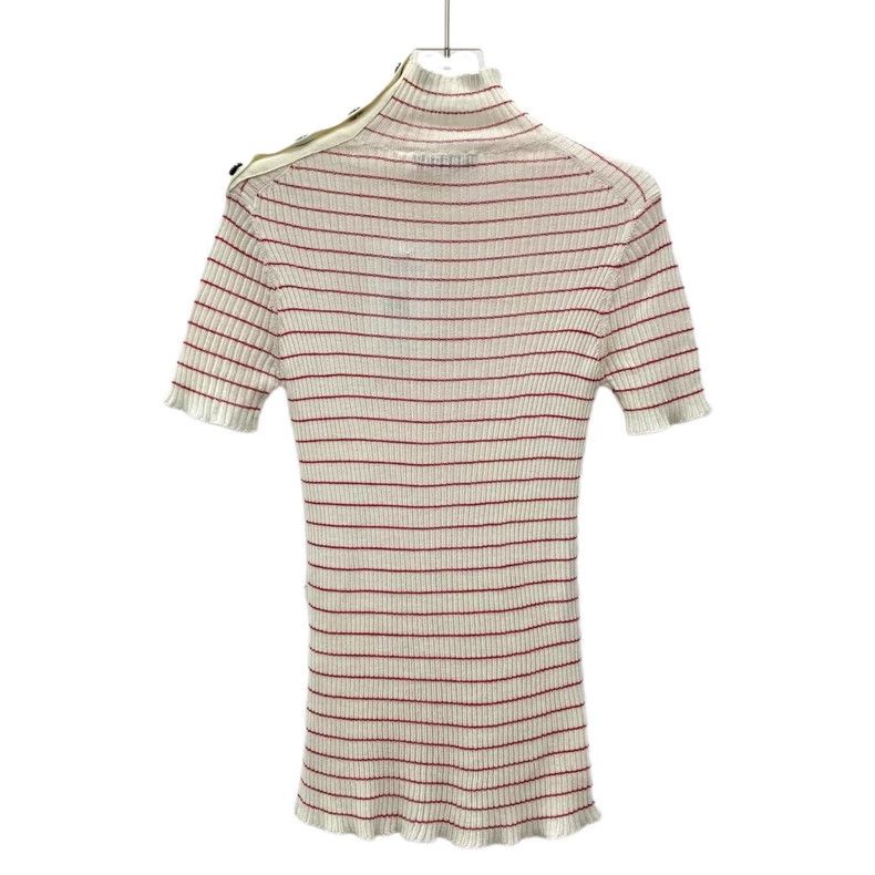Dior Dior Color block striped bee embroidered cashmere short-sl Size S / US 4 / IT 40 - 2 Thumbnail