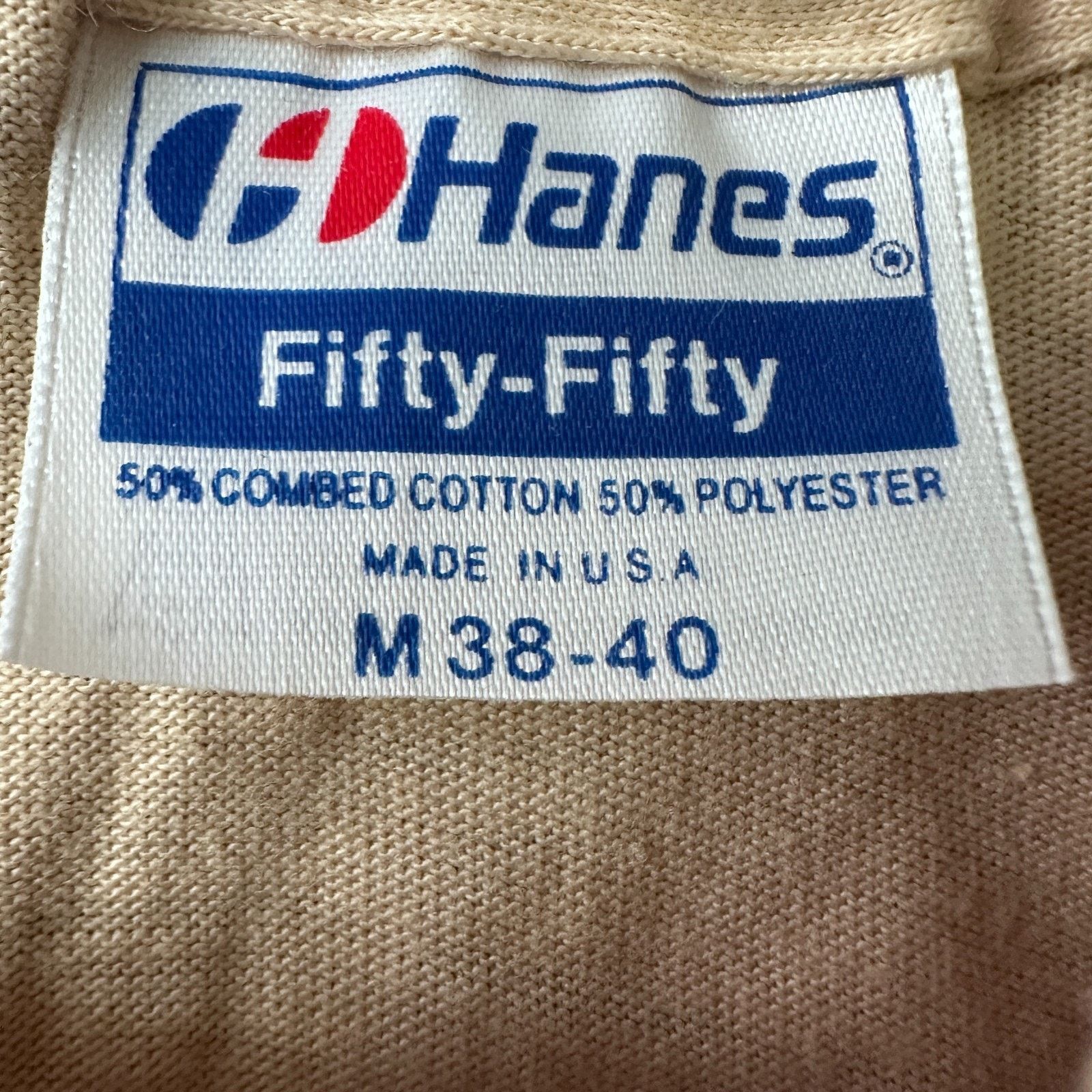 Hanes VTG Golf Lovers T-Shirt Men’s Medium Beige USA 80s Funny Tee Size US M / EU 48-50 / 2 - 6 Thumbnail