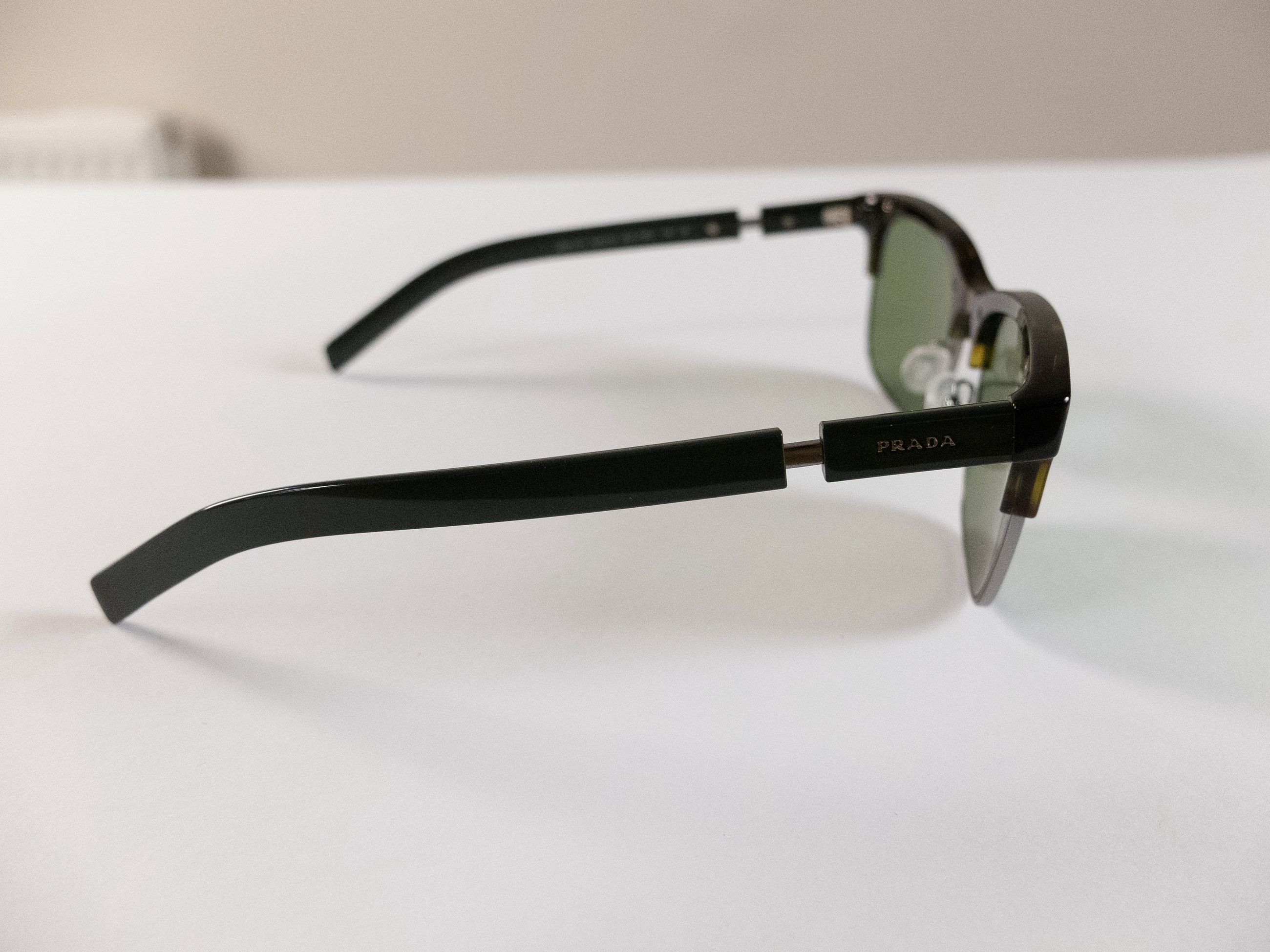 Prada PRADA brown tortoise shell half rimless square sunglasses Size ONE SIZE - 5 Thumbnail