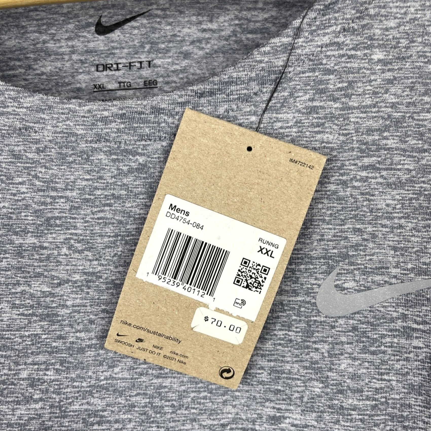Nike Nike Dri-Fit Element Shirt Mens 2XL Gray Long Sleeve Reflective Running Jogging Element Size US XXL / EU 58 / 5 - 4 Thumbnail