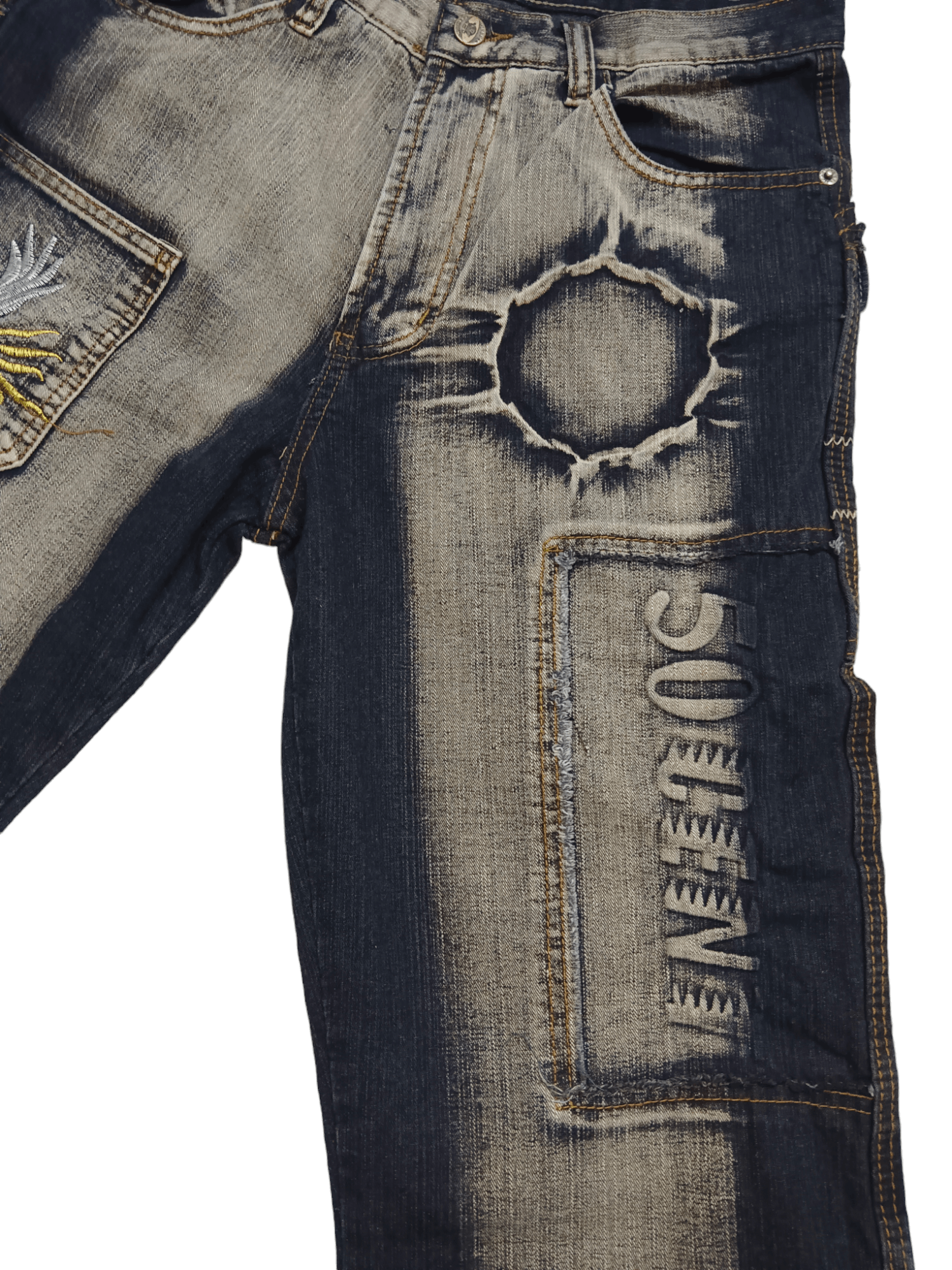 50 Cent Seditionaries Mudwash Skull Baggy Jeans Size US 32 / EU 48 - 5 Thumbnail