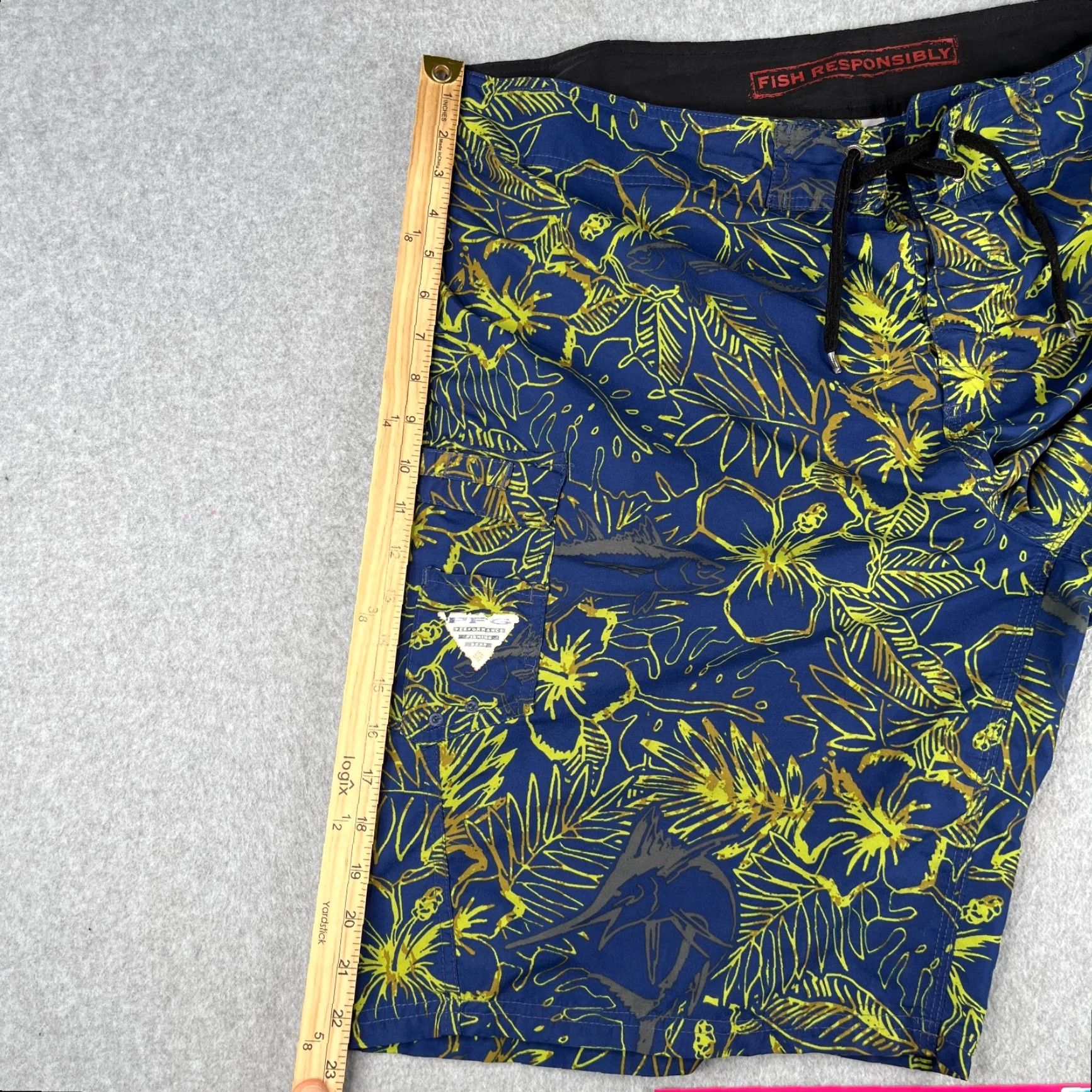 Vintage Columbia Men Board Shorts 40 Navy Blue Floral Beach Surfing Recreational Mens Size US 40 / EU 56 - 5 Thumbnail
