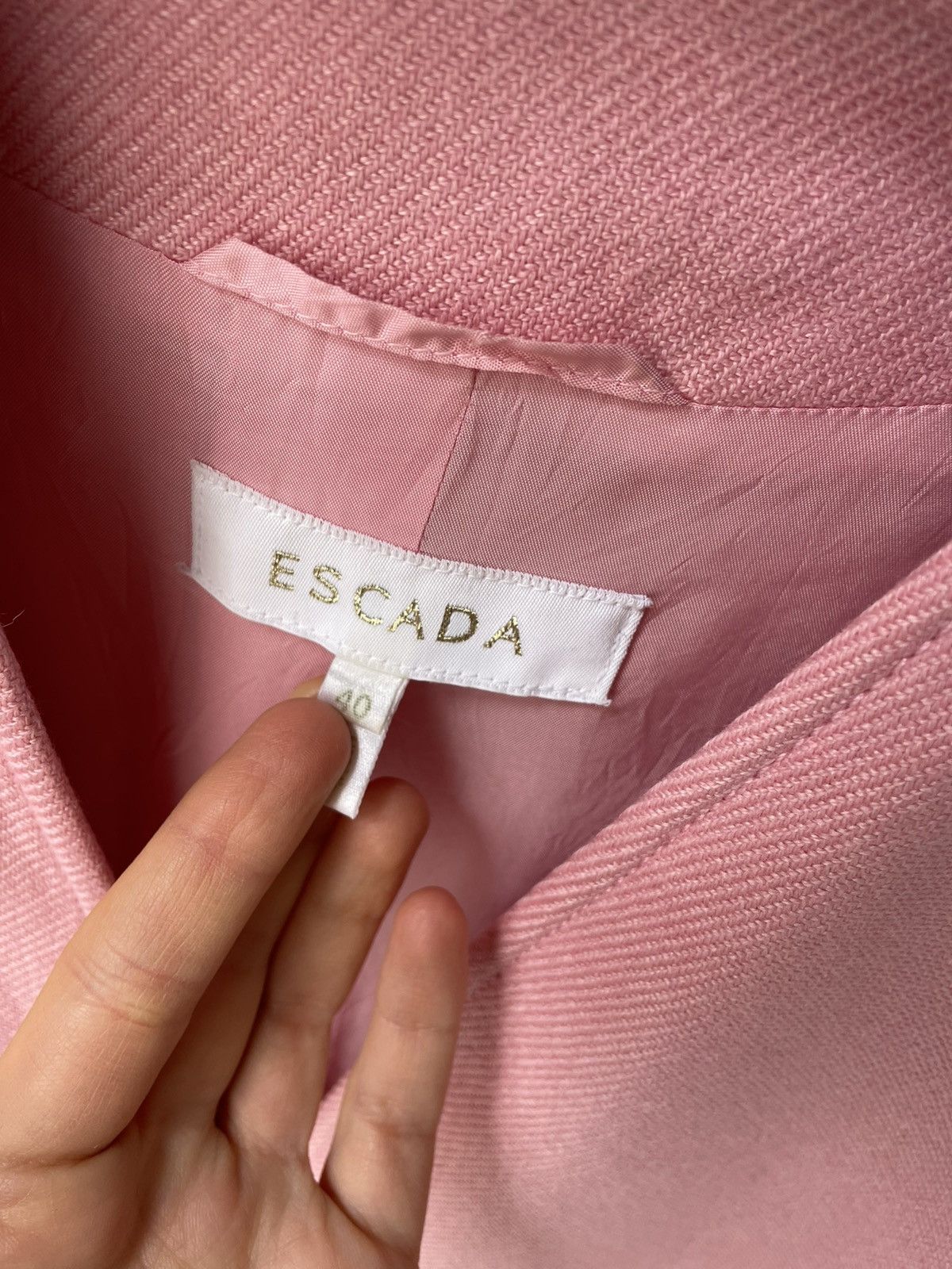 Escada Vintage Escada Piacenza Cashmere Silk Jacket Pink Size S / US 4 / IT 40 - 2 Thumbnail