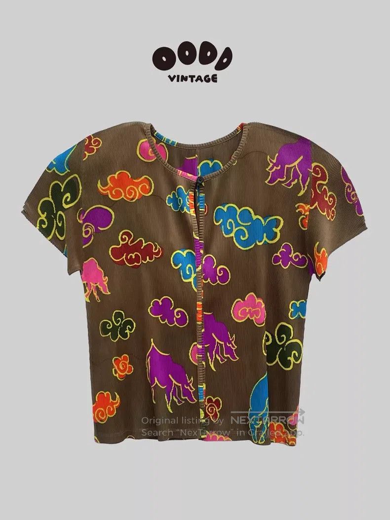 Issey Miyake Issey Miyake Chinese Painting Auspicious Cloud Ruffle Shor Size L / US 10 / IT 46 - 1 Thumbnail
